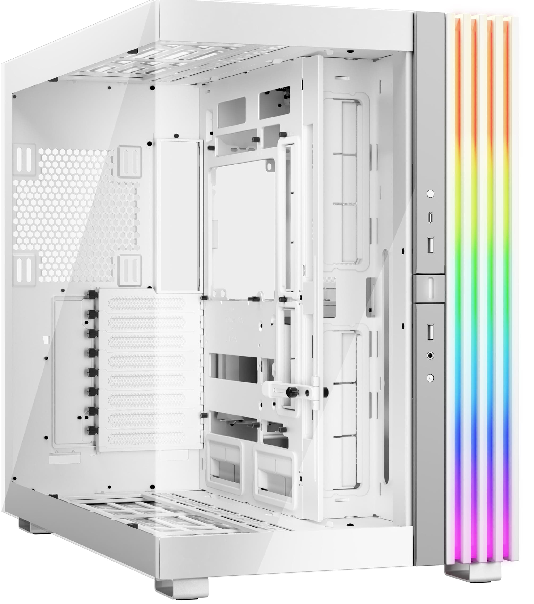 be quiet! Light Base 900 DX White PC-Gehäuse, atemberaubender Panorama-Blick, Show Case, Dual Chamber Design, massiver ARGB LED-Streifen, invertiert und horizontal nutzbar, E-ATX Mainboard kompatibel Bild 2