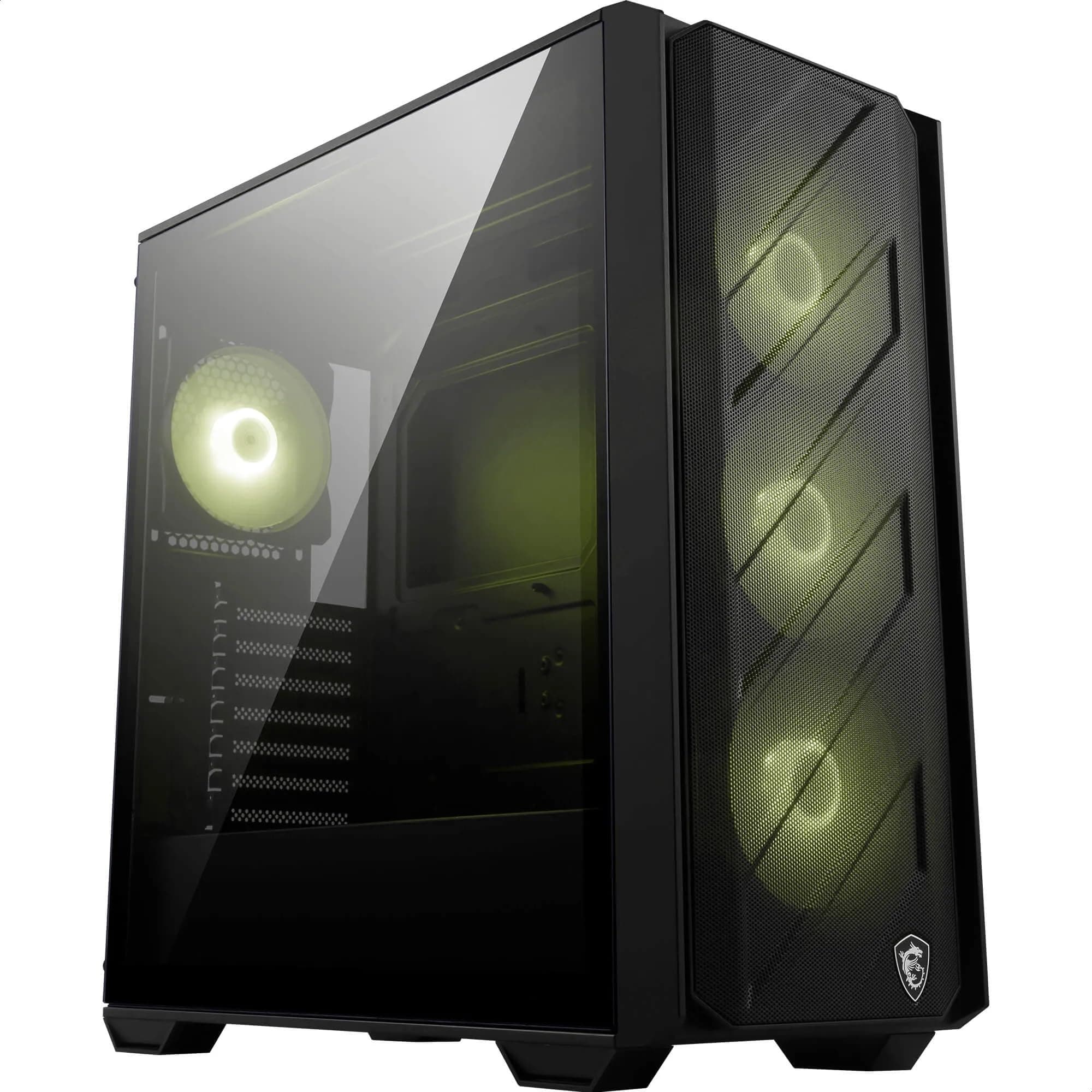 MAG Forge 330R LUFTSTROM – Mid-Tower-PC-Gehäuse – Hervorragende Luftzirkulation, ATX-Kompatibilität, Unterstützung für 360-mm-Radiatoren, Vier vorinstallierte ARGB-Lüfter, Glas-Seitenwand Bild 2
