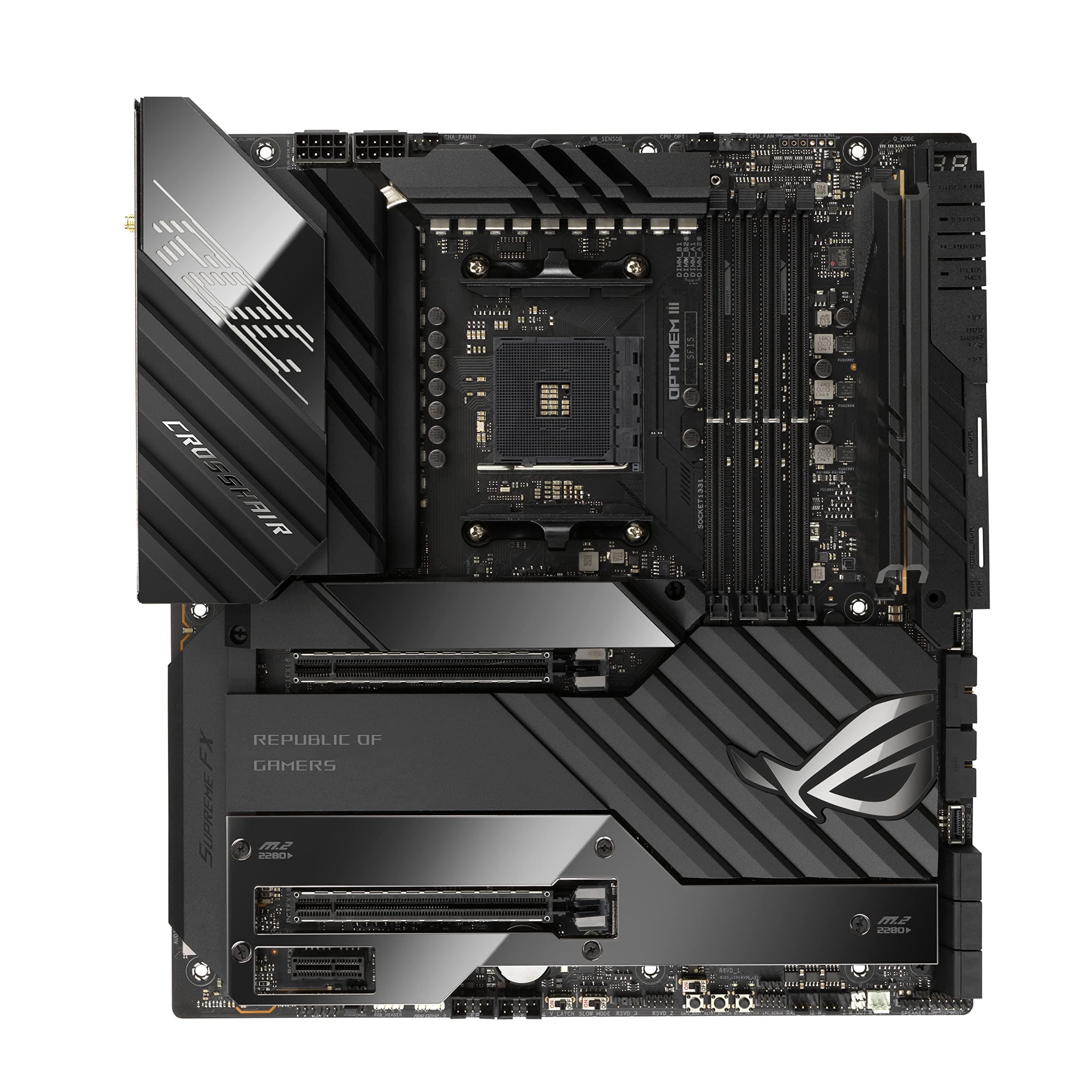 ASUS ROG Crosshair VIII Extreme AMD X570 Gaming-Mainboard (EATX, 18+2 Leistungsstufen, PCIe 4.0, WiFi 6Ef, SATA 6Gb/s, fünf M.2-Steckplätzen, USB 3.2 Gen) Bild 2