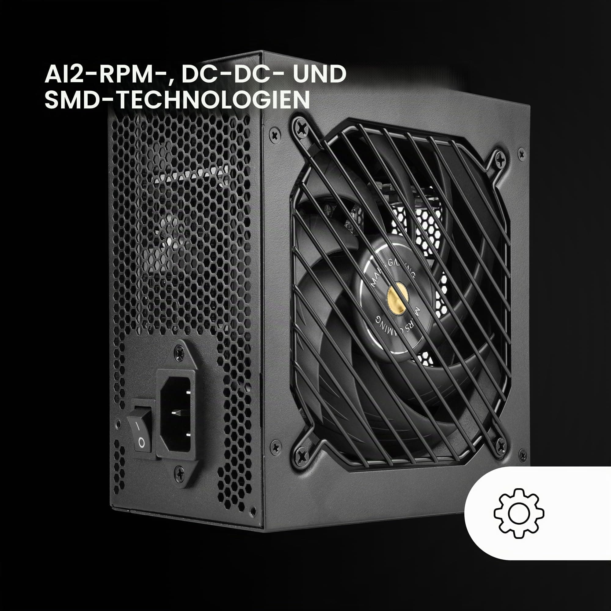 MARSGAMING MPB850SI, PC-ATX-Netzteil 850W, 7 Jahre Garantie, 80Plus Bronze 230V, 90% Effizienz, SI Extreme Silence Lüfter mit Kupferkern, AI2-RPM-, DC-DC- und SMD-Technologien, Schwarz Bild 5