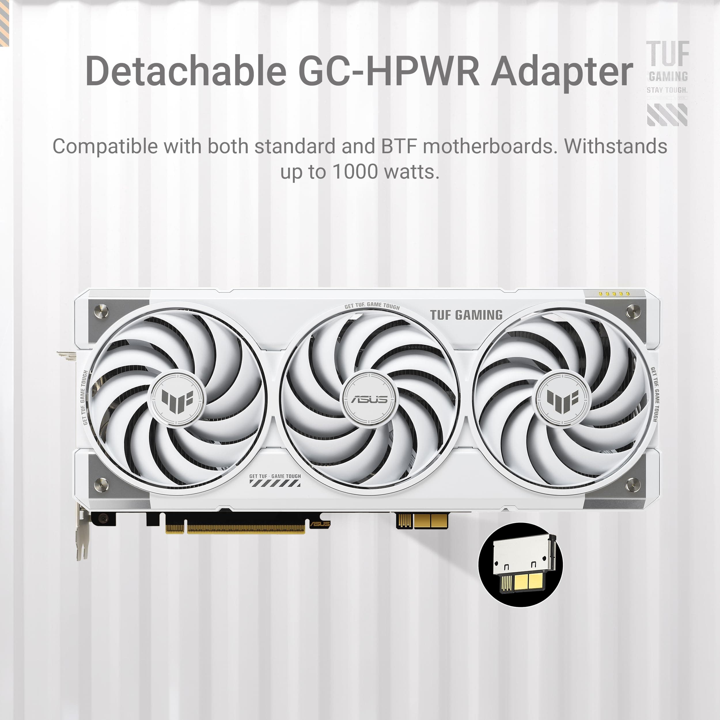 ASUS TUF Gaming GeForce RTX 5070 Ti 16GB GDDR7 BTF White OC Edition Gaming Grafikkarte (PCIe 5.0, HDMI/DP 2.1, 3.125-Slot, Komponenten in Militärqualität, mit abnehmbarem GC-HPWR Adapter) Bild 3