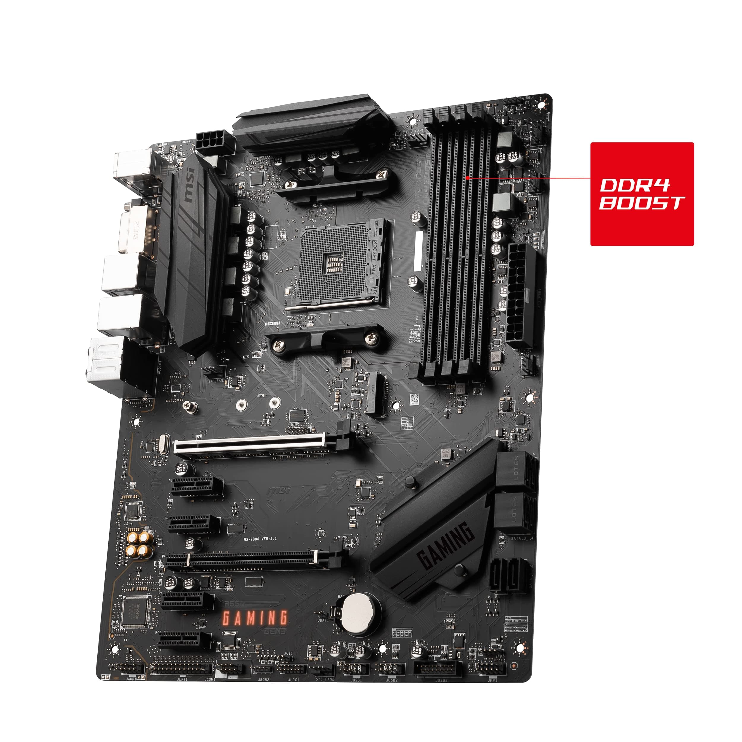MSI B550 Gaming GEN3 Mainboard ATX, AM4 - AMD Ryzen 5000 bereit - DDR4 Boost 4400+MHz/OC, PCIe 3.0 x16, 1 x M.2 Gen3, 1G LAN Bild 5