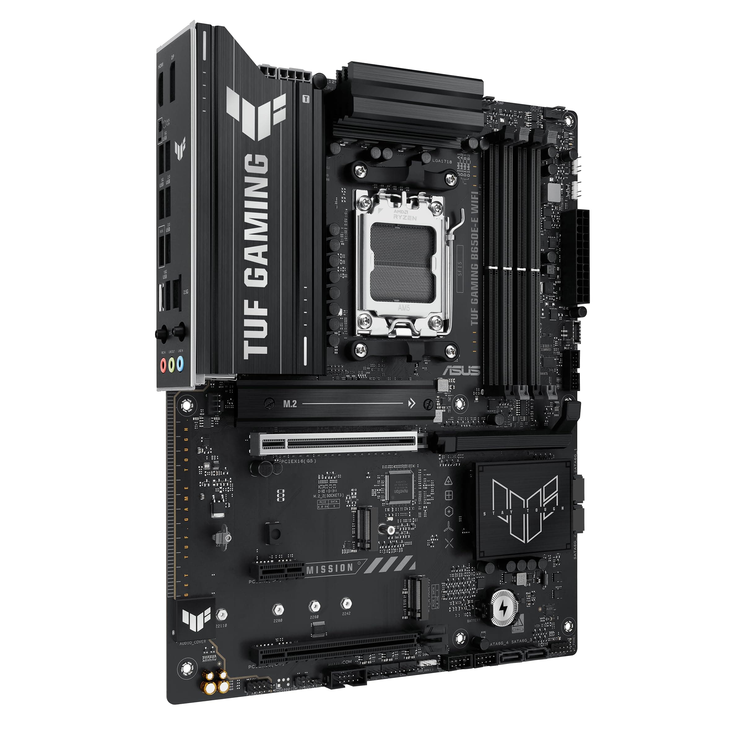 ASUS TUF Gaming B650E-E WiFi AMD AM5 B650 ATX Motherboard, 8+2+1 80A DrMOS Stage, DDR5, PCIe 5.0 Ready, 3X M.2, Wi-Fi 6E, 2.5GB LAN, DisplayPort, HDMI™, USB 20Gbps Type-C®, BIOS Flashback™, Aura Sync Bild 7