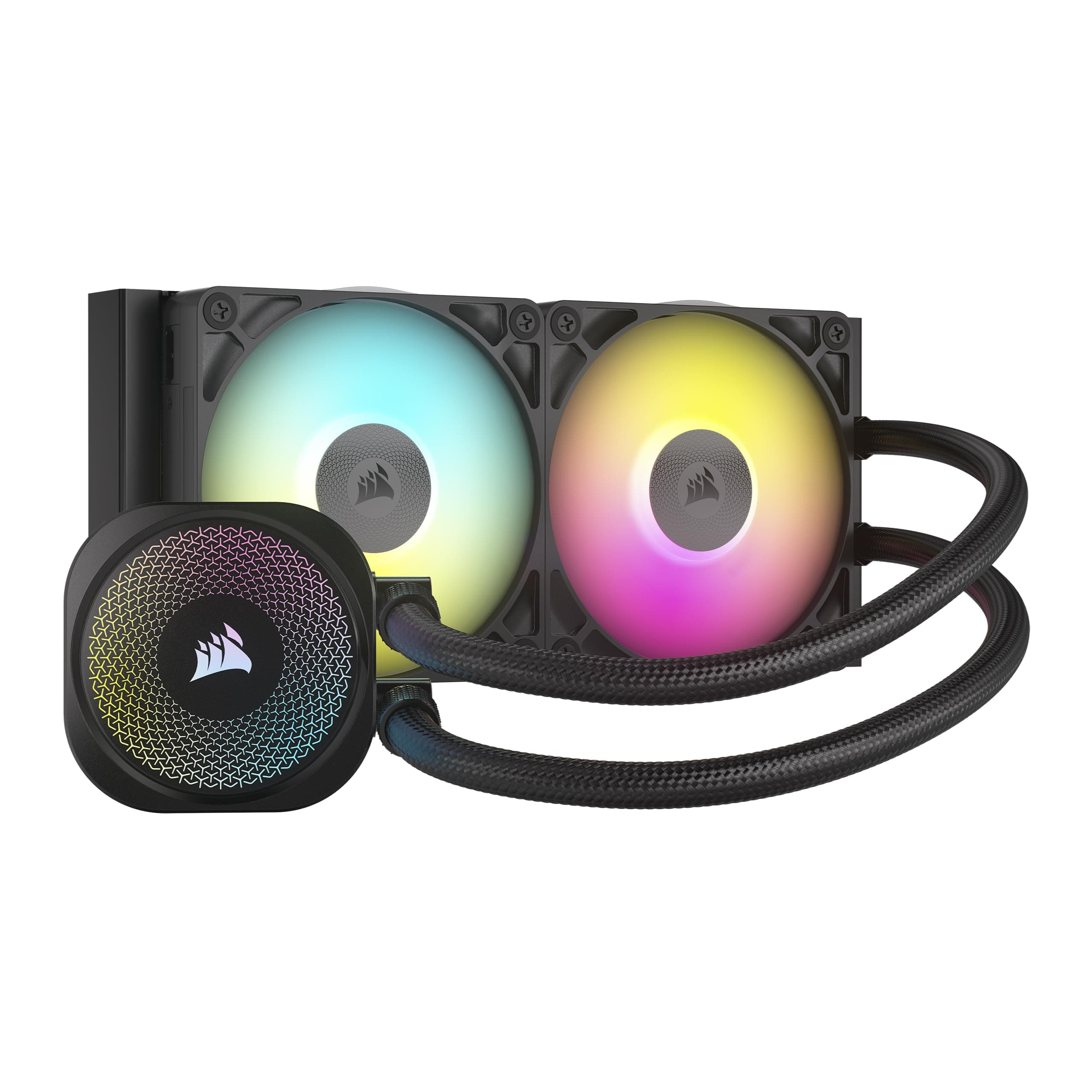 Corsair iCUE LINK Titan 240 RX RGB-Kühler für CPU – 240 mm AIO – 2X RX120 RGB-Lüfter integriert – Gefertigt für Intel LGA 1851/1700, AMD AM5/AM4 – Inklusive iCUE LINK-Systemhub – Schwarz Schwarz 240mm AIO