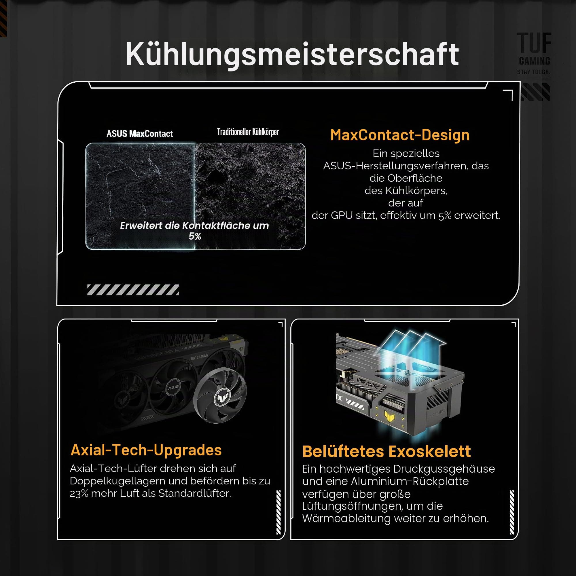 ASUS TUF Gaming GeForce RTX 5080 16GB GDDR7 OC Edition Gaming Grafikkarte (PCIe 5.0, HDMI/DP 2.1, 3.6-Slot, Komponenten in Militärqualität, schützende PCB-Beschichtung, Axial-Tech Lüfter, Bild 7