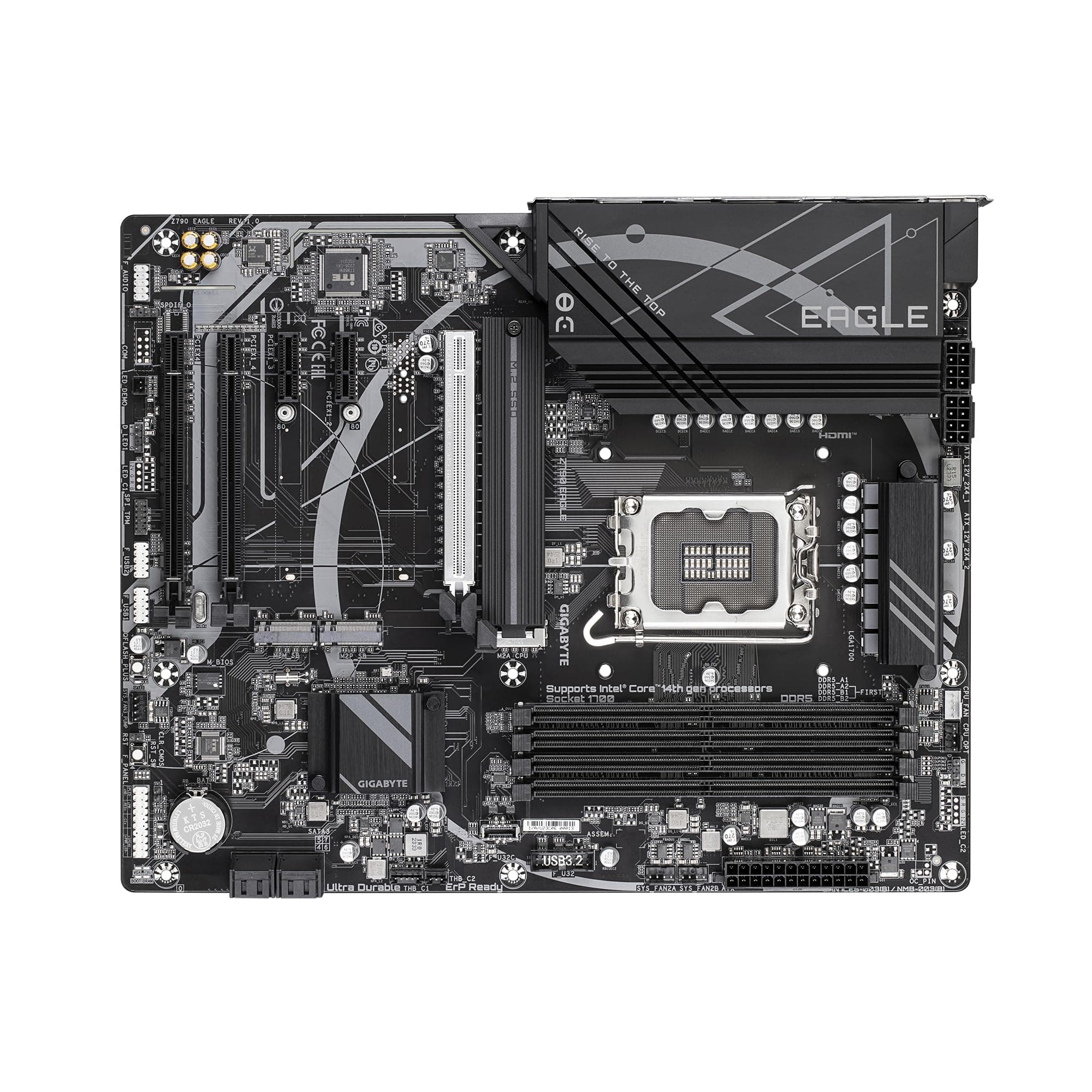GIGABYTE Z790 Eagle Motherboard - Unterstützt 14. Generation Intel Core CPUs, 12+1+1 Phasen VRM, bis zu 7600MHz DDR5 (OC), 3xPCIe 4.0 M.2, 2,5GbE LAN, USB 3.2 Gen 2 Bild 7