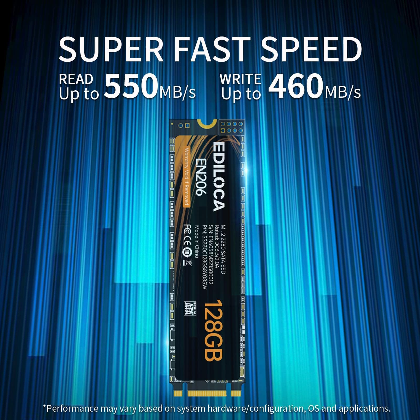 Ediloca 1TB M.2 SSD SATA III 6Gb/s, 3D NAND, Lesen bis zu 550MB/s, Schreiben bis zu 480MB/s, M.2 SATA SSD Kompatibel mit Ultrabooks, Tablets und Mini-PCs(EN206) Bild 5