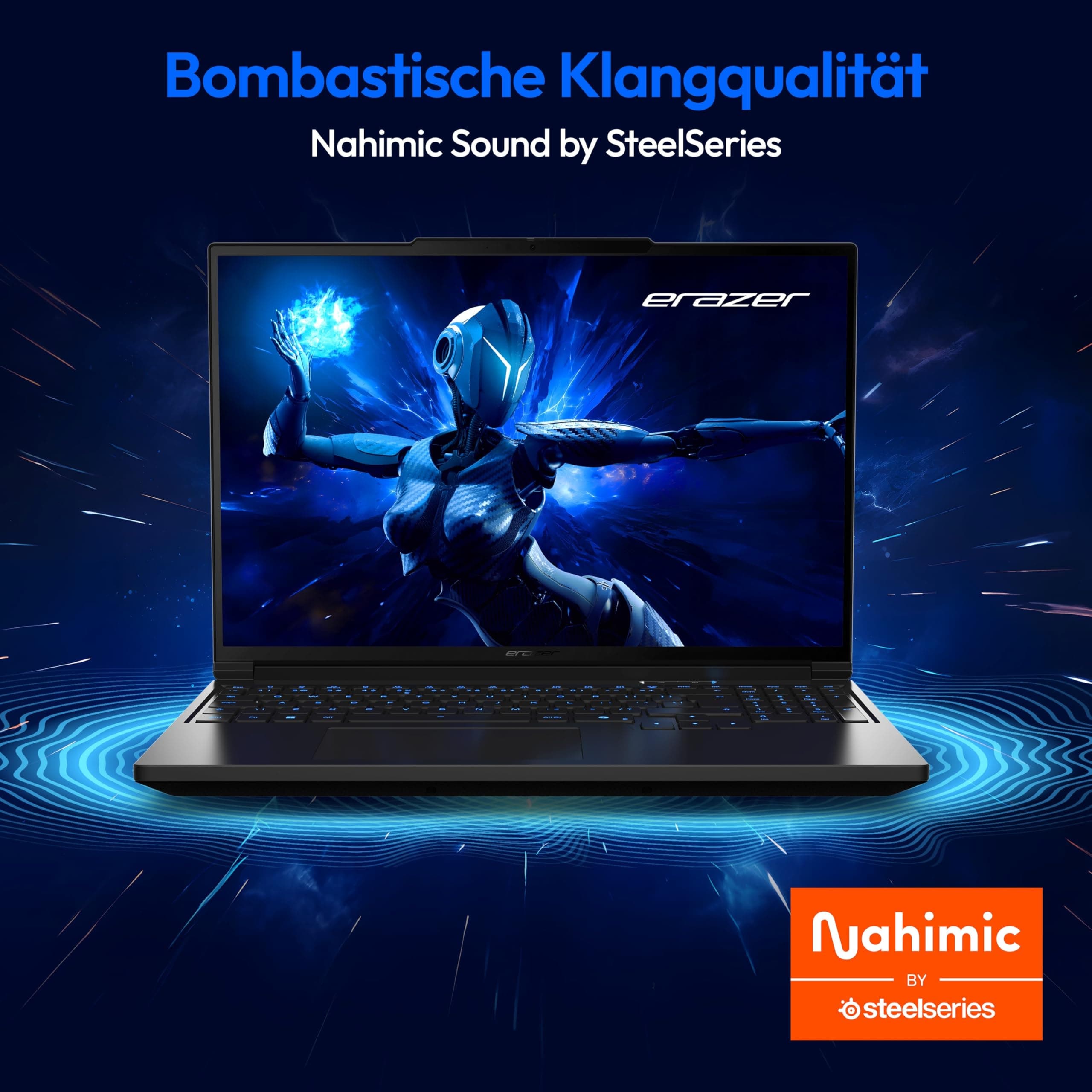 ERAZER Major 16 X1 40,6 cm (16" Zoll 300Hz 100% sRGB) QHD+ Gaming Laptop (Core Ultra 7 255HX, Geforce RTX 5070 Ti 12GB DDR7, 32GB DDR5 RAM, 2TB PCIe SSD, RGB Backlit Keyboard, Windows 11 Home) Core Ultra 7 255HX 32.0 GB 2000 GB NVIDIA GeForce RTX 5070 Ti MD62735 Bild 8