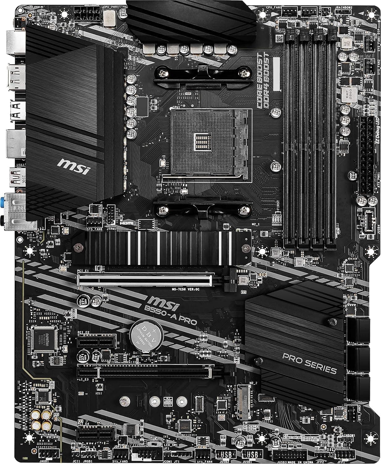 MSI B550-A PRO V1 ProSeries Motherboard (AMD Ryzen 5000, AM4, DDR4, PCIe 4.0, SATA 6Gb/s, M.2, USB 3.2 Gen 2, HDMI/DP, ATX) Bild 7