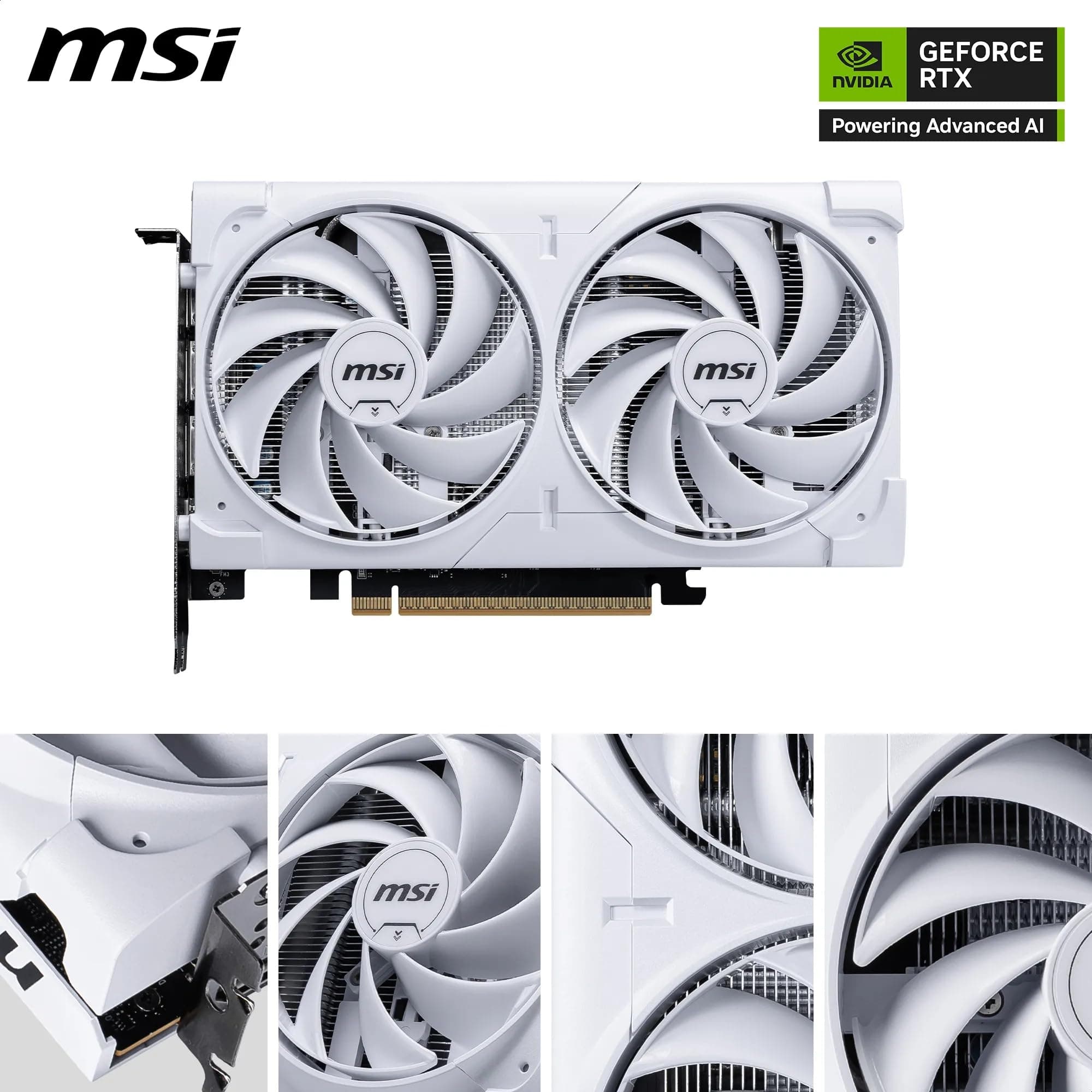 MSI GeForce RTX 5060 8G Ventus 2X OC White - 8GB GDDR7 (28Gbps/128-bit), PCIe 5, Boost: 2527 Hz, HDMI 2.1b, DisplayPort 2.1b Bild 3