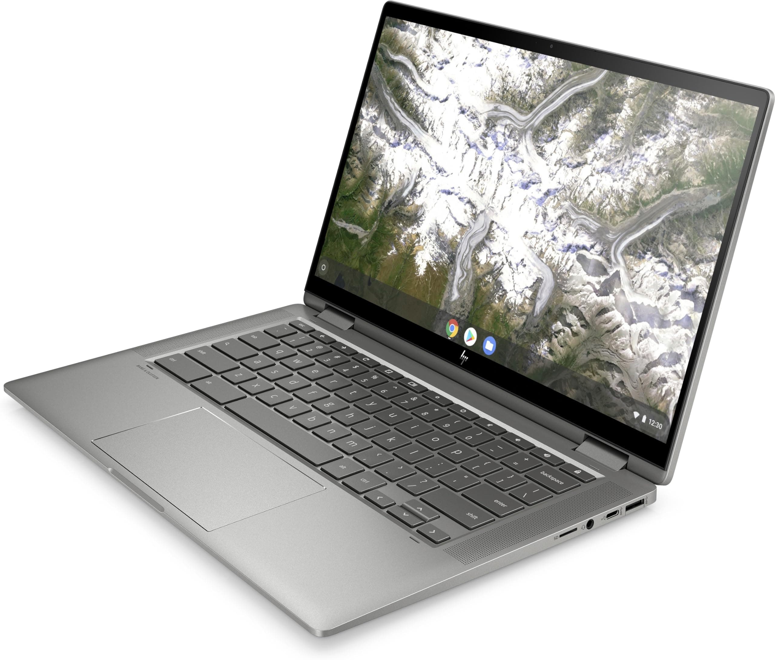 HP Chromebook x360 14c-ca0220ng (14 Zoll / FHD IPS Touch) 2in1 Convertible Laptop (Intel Pentium Gold 6405U, 4GB DDR4 RAM, 64GB eMMC, Intel HD Grafik, ChromeOS, QWERTZ) Silber Bild 2