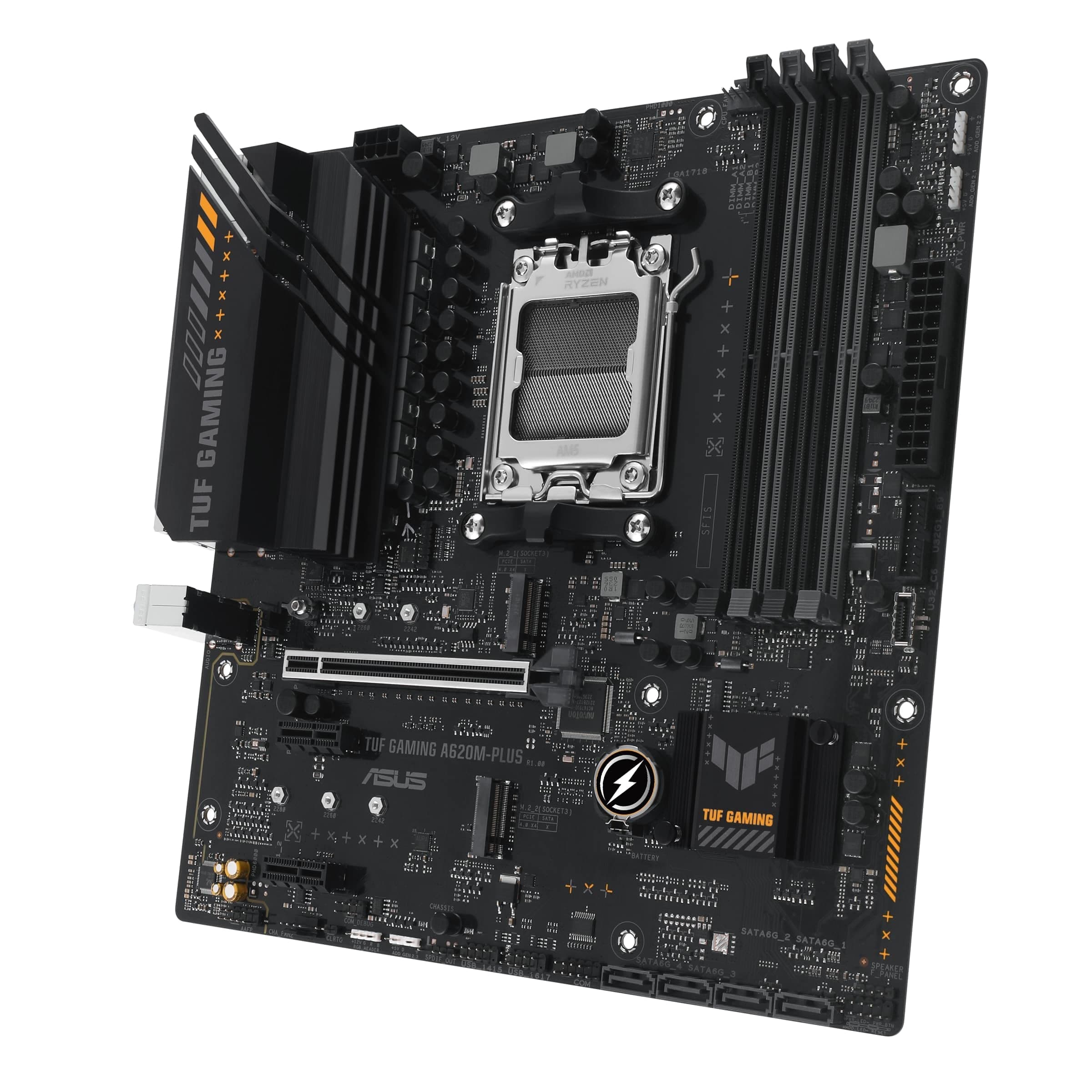ASUS TUF Gaming A620M-PLUS Mainboard Sockel AMD A620 (Ryzen 7000, Micro-ATX, DDR5 Speicher, PCIe 4.0, BIOS Flashback, USB 3.2 Gen 2, Aura Sync) Bild 7