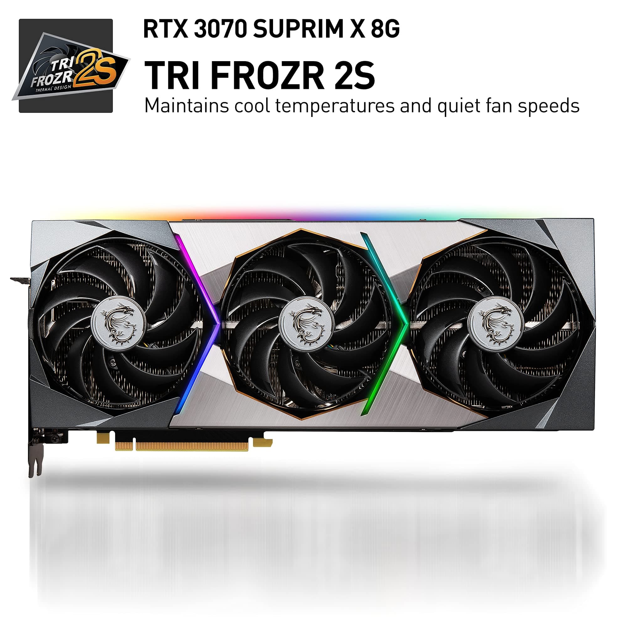 MSI GeForce RTX 3070 SUPRIM X 8G Gaming Grafikkarte - RTX 3070, 8GB GDDR6X, PCI Express Gen 4, DisplayPort v1.4a, HDMI 2.1, 4K Auflösung, Ray Tracing Bild 3