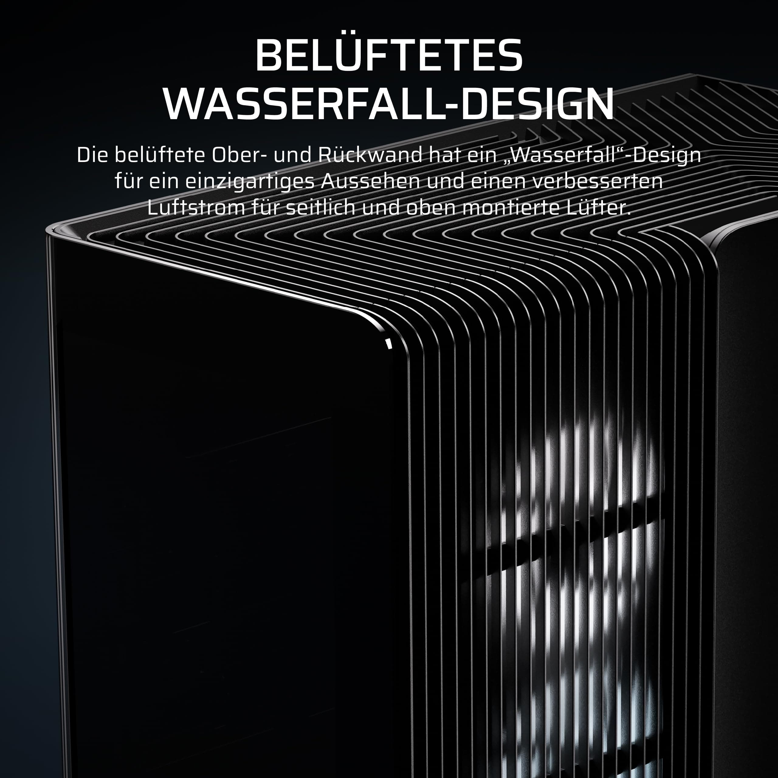 CORSAIR Frame 4500X LX-R RGB LINK Panoramaglas Mid-Tower-PC-Gehäuse – InfiniRail Lüftermontagesystem, Passend für Zwei 360 mm Radiatoren, GPU Anti-Sag, Enthält 3X LX120R RGB LINK Lüfter – Schwarz Bild 7