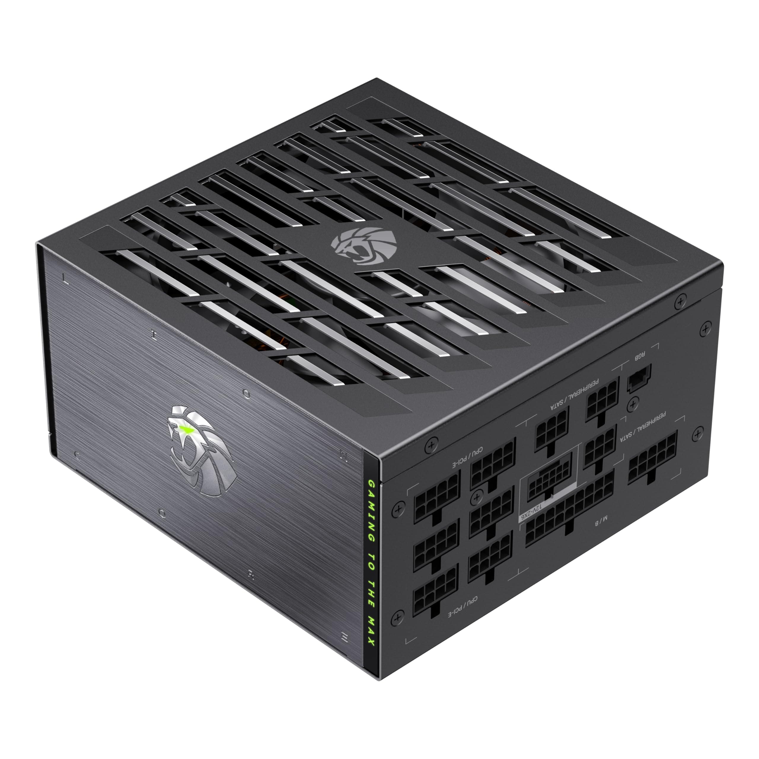 GAMEMAX Lion CORE 1200W Netzteil PC, Vollmodular, 80 Plus Platinum, ATX 3.1, PCIe 5.1, Native 12V-2x6, 0dB-Modus, 135mm Silent Lüfter, 100% Japanische 105°C Kondensatoren Bild 2
