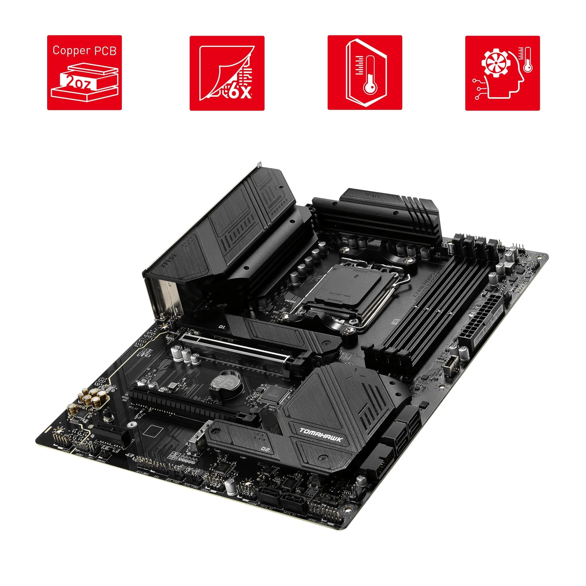 MSI MAG B650 Tomahawk WiFi Mainboard, ATX - Unterstützt Ryzen 9000, 8000 & 7000 Serie Prozessoren, AM5-14 Duet Rail 80A VRM, DDR5 Memory Boost 6400+MHz/OC, 2 x PCIe 4.0 x16, 3X M.2 Gen4, Wi-Fi 6E Bild 7
