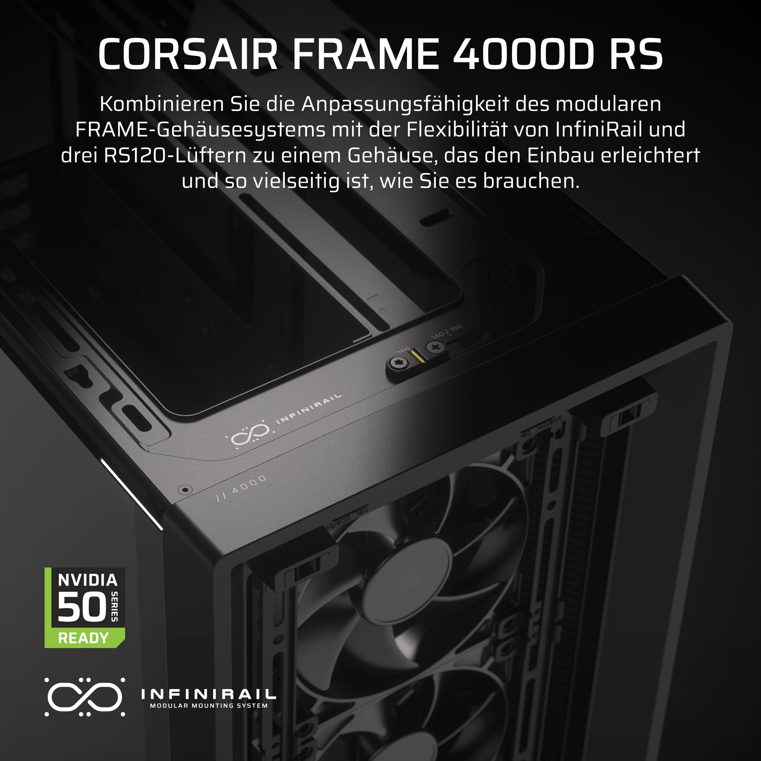 Case Per Pc - Corsair - Frame 4000d Rs - MiD-Tower - Nero - CC-9011312-ww FRAME 4000D RS Schwarz Bild 3