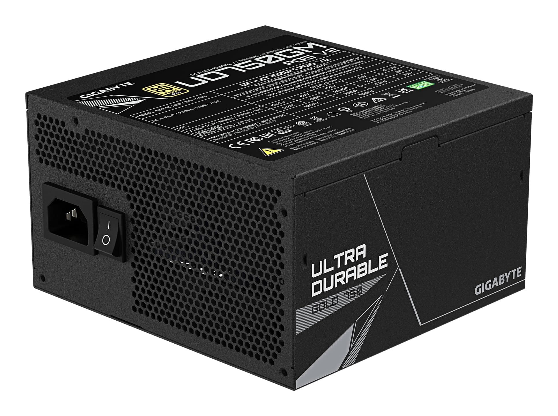 GIGABYTE UD750GM PG5 V2 Netzteil – PCIe Gen 5.1, 80 Plus Gold, Vollmodulares Design, 120-mm-Lüfter, ATX 3.1-kompatibel, EU-Stecker Bild 7
