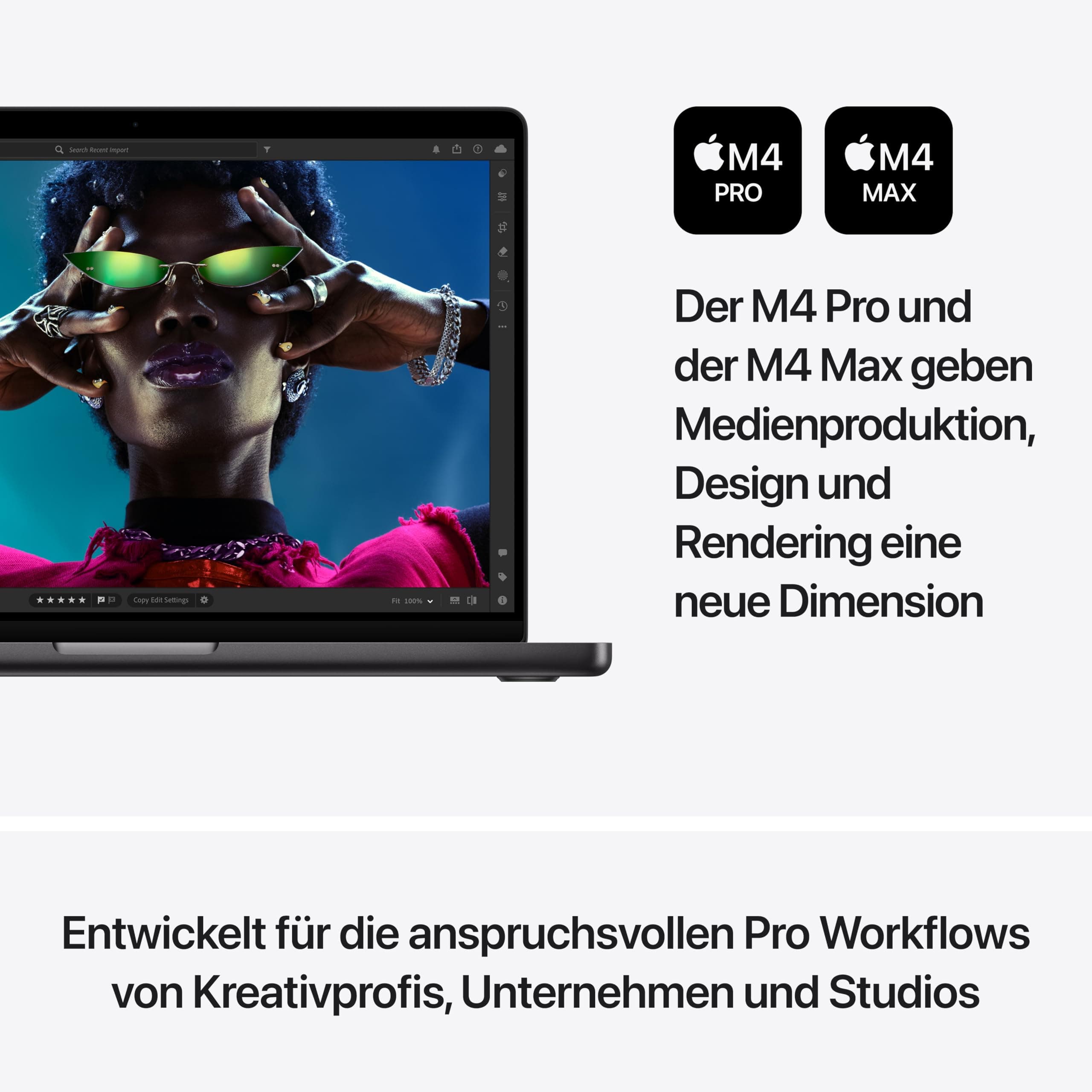 Apple 2024 MacBook Pro Laptop mit M4 Pro Chip mit 14-Core CPU und 20-Core GPU: 14,2" Liquid Retina XDR Display, 24 GB gemeinsamer Arbeitsspeicher, 1 TB SSD Speicher; Space Schwarz Space Schwarz 24 GB Gemeinsamer Arbeitsspeicher 1 TB SSD M4 Pro Chip Bild 3