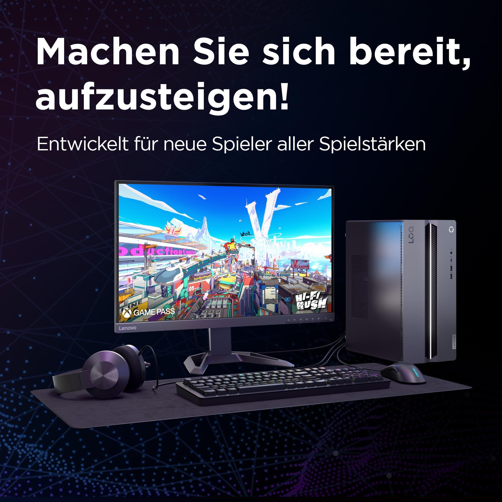 Lenovo LOQ Tower Gaming Desktop-PC | NVIDIA GeForce RTX 5060 | Intel Core i5-14400F |16GB RAM | 1TB SSD | Win11 | Luna Grau - Raven Schwarz | 17L | 3 Monate GamePass | 3 Monate Premium Care Bild 4