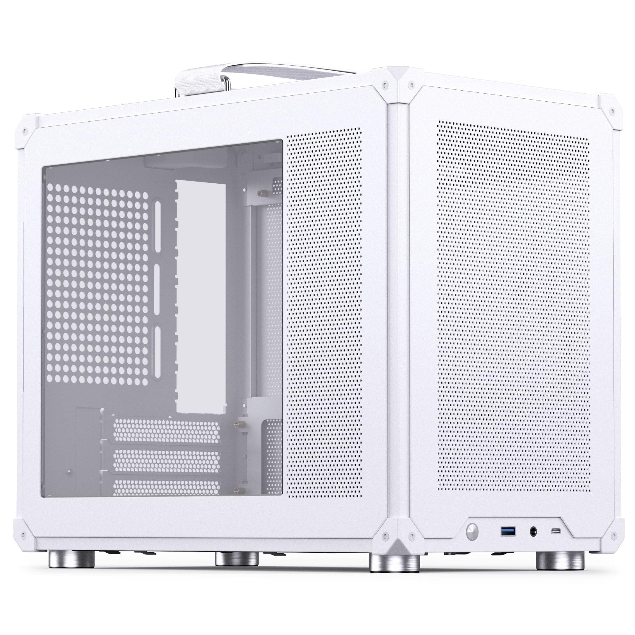 Jonsbo C6 MAX PC-Gehäuse Weiß – kompaktes mATX Case mit Tragegriff, Airflow-Mesh, Platz für GPU bis 335mm, CPU-Kühler bis 170mm, 5 Lüfterplätze