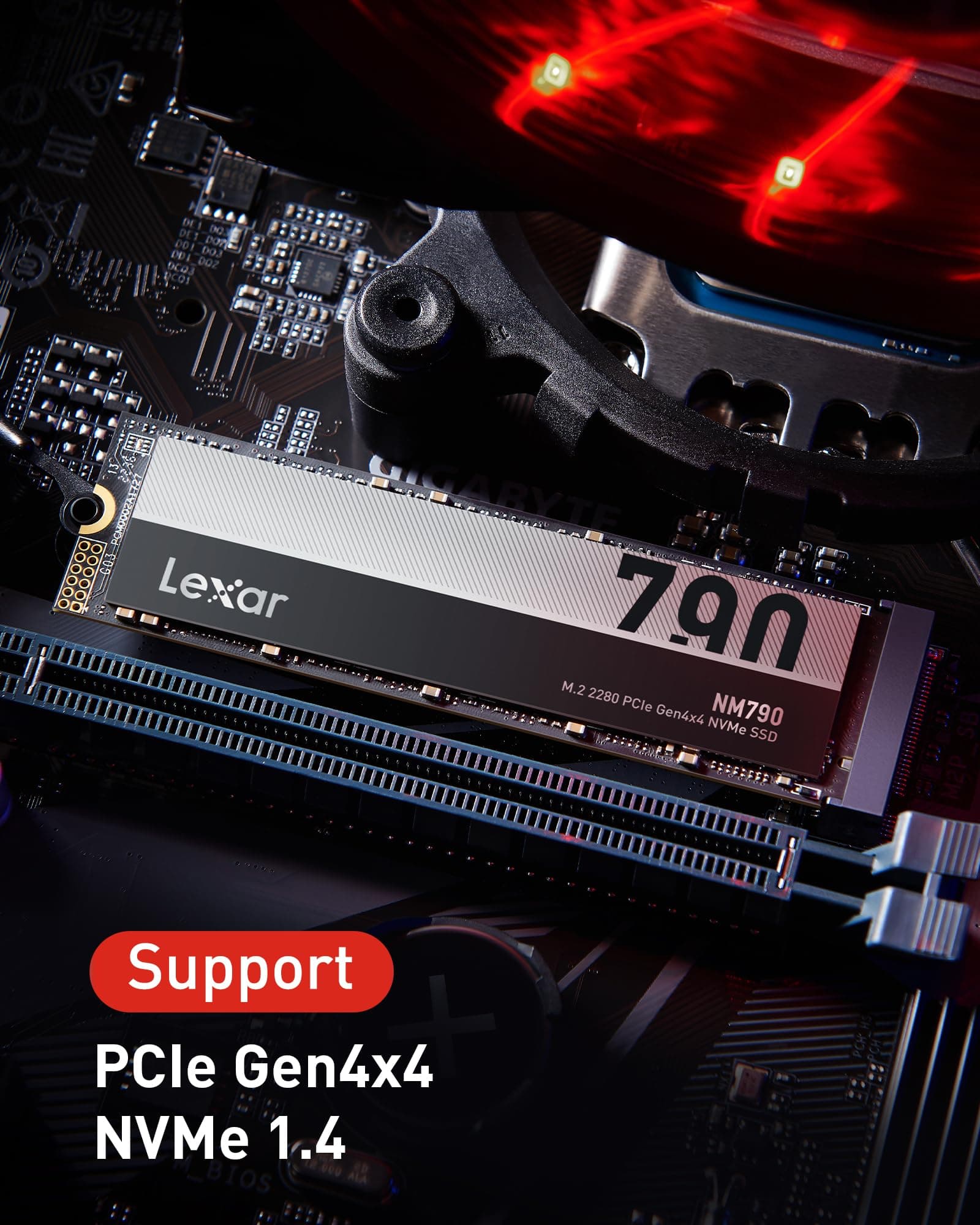 Lexar NM790 2TB Interne SSD, M.2 2280 PCIe Gen4x4 NVMe 1.4 , Bis zu 7400MB/s Lesen, 6500MB/s Schreiben, Solid-State-Laufwerk für PS5, PC, Laptop und Gamer (LNM790X002T-RNNNG) Bild 5