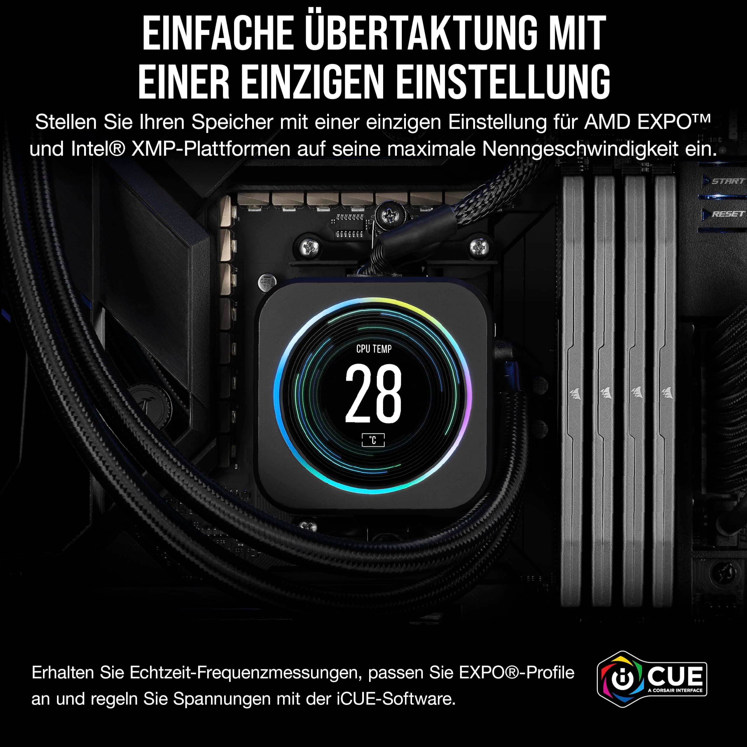CORSAIR Vengeance DDR5 RAM 32GB (2x16GB) 6000MHz CL30-36-36-76 1.40V AMD Expo Intel XMP 3.0 Desktop-Arbeitsspeicher – Grau (CMK32GX5M2B6000Z30) Bild 8