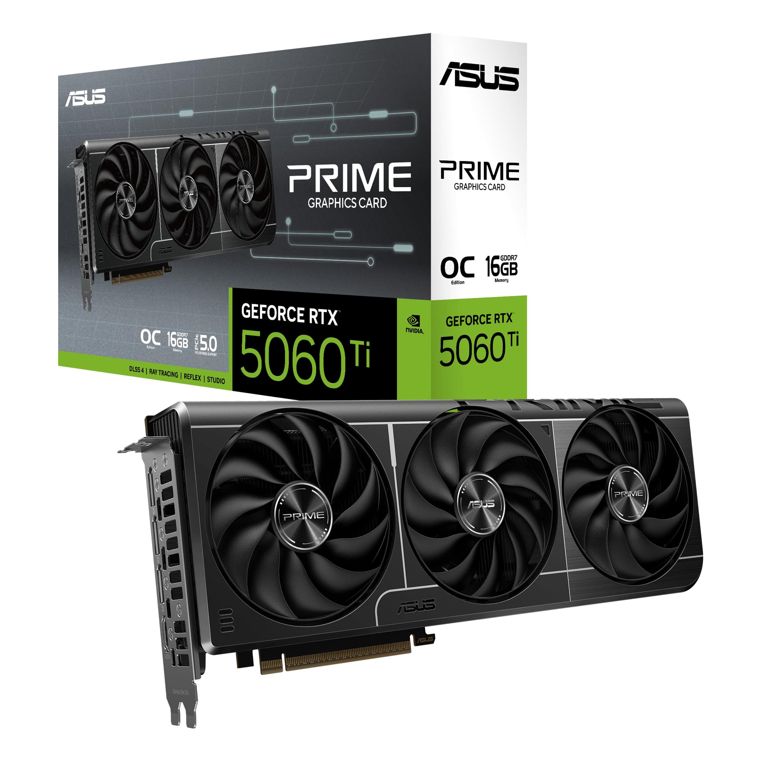 ASUS Prime GeForce RTX 5060 Ti 16GB GDDR7 OC Edition Gaming Grafikkarte (Nvidia GeForce RTX5060Ti DLSS 4, 2,5-Slot Design, PCIe 5.0, 3X DisplayPort 2.1b, 1x HDMI 2.1b, PRIME-RTX5060TI-O16G) Bild 2