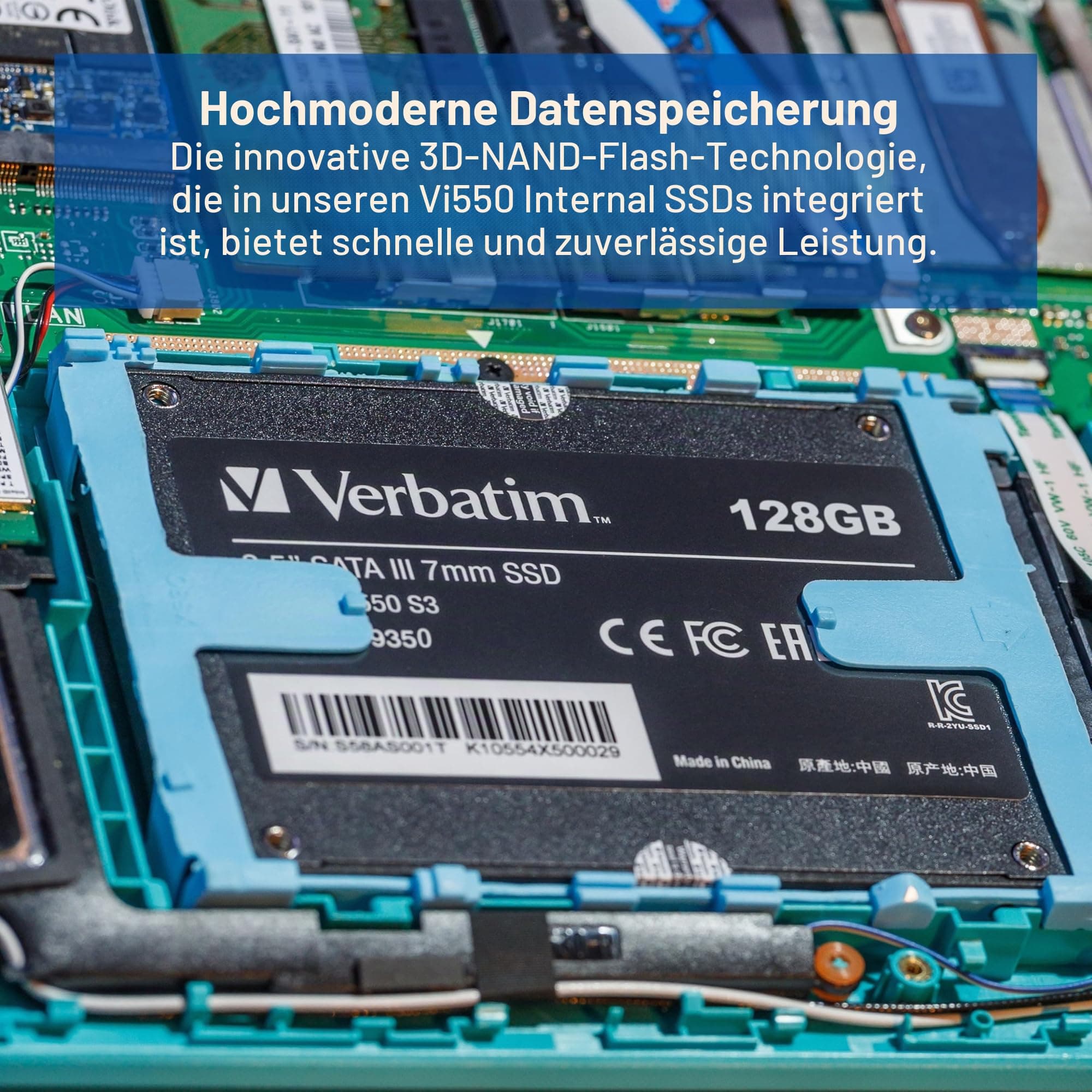 Verbatim Vi550 S3 SSD 512 GB 2,5" - Interne Solid State Drive - 3D NAND-Technologie - schwarz Vi550 S3 SSD 512 GB 2,3'' SATA III Bild 3