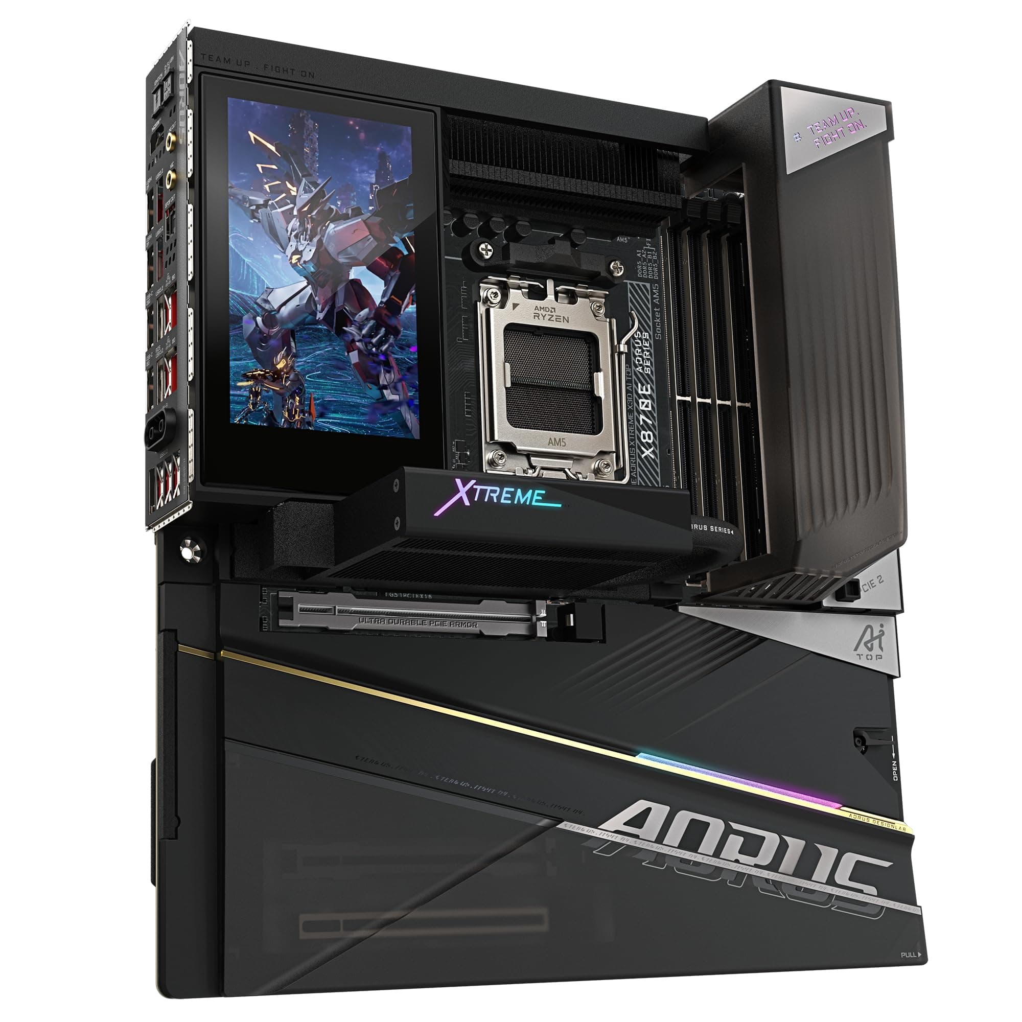 GIGABYTE X870E AORUS Xtreme X3D AI TOP Mainboard - Unterstützt AMD Ryzen 9000 Serie CPUs, 24+2+2-Phasen-VRM, bis zu 9000MHz DDR5 (O.C.), 2xPCIe 5.0 M.2 + 3xPCIe 4.0 M.2, Wi-Fi 7, 10GbE LAN, USB 4 Bild 7