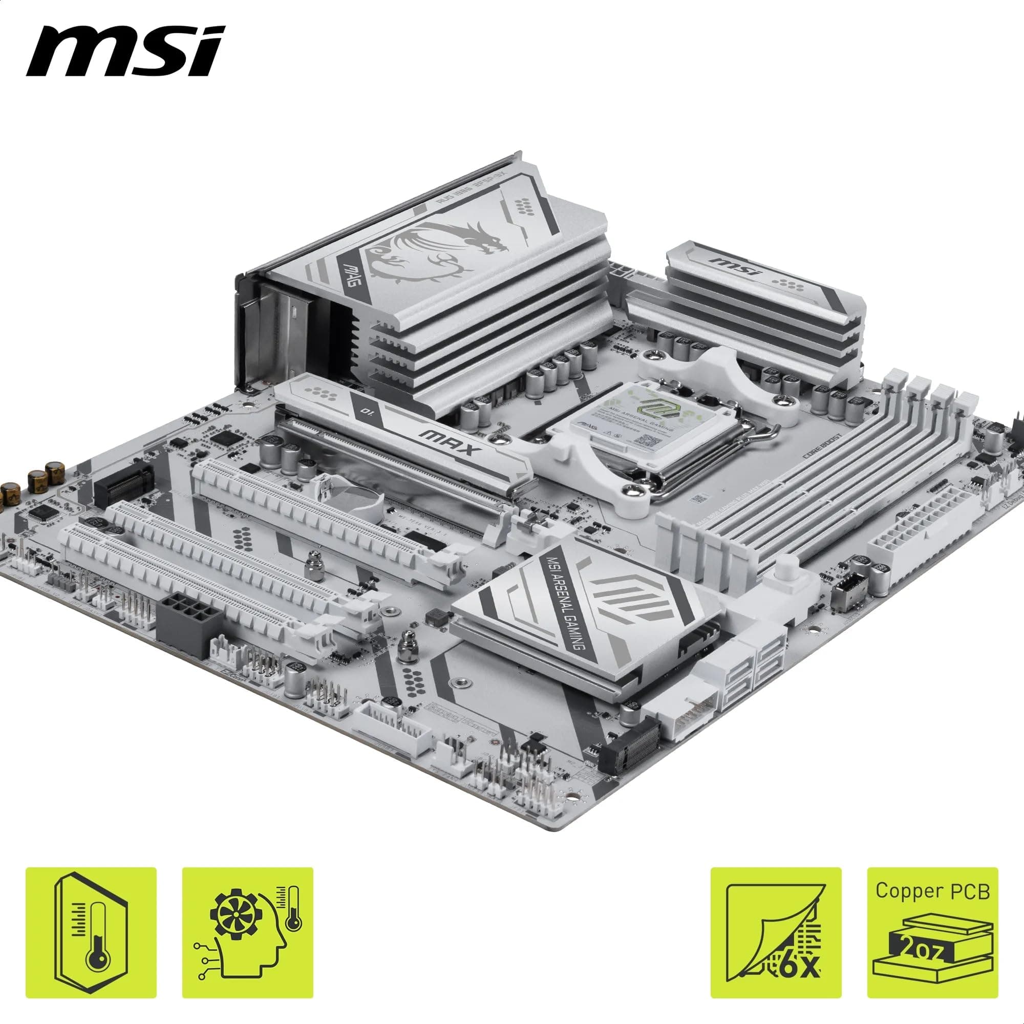MSI MAG B850 Gaming Plus MAX WiFi Mainboard, ATX - Unterstützt AMD Ryzen 9000/8000/7000 Prozessoren, AM5, DDR5 Memory Boost (bis zu 8200+ MT/s OC), PCIe 5.0 x16, M.2 Gen5, Wi-Fi 7, 5G LAN Bild 7