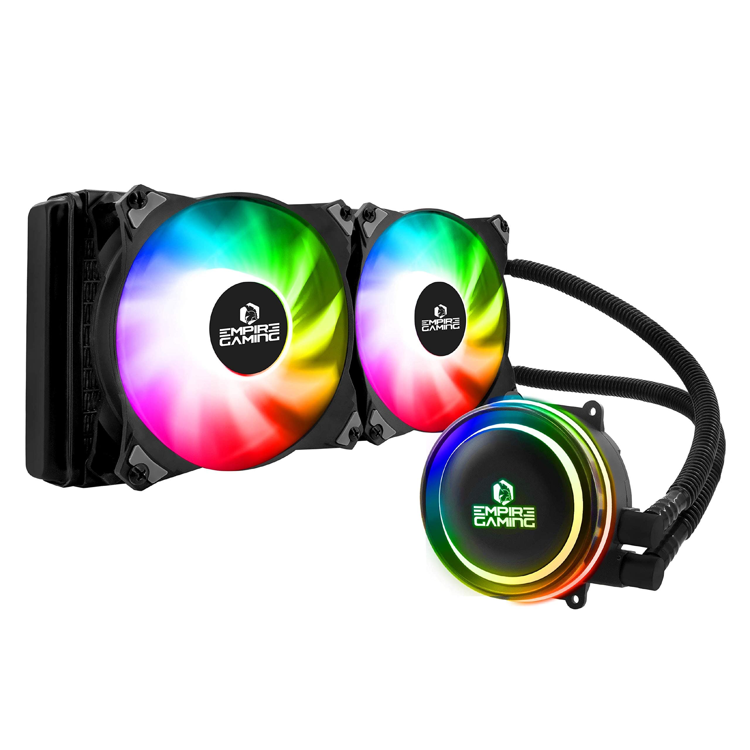 EMPIRE GAMING – Guardian G-V20 Wasserkühlung AIO PC Gamer – CPU Flüssigkühlung ARGB 3 Pins 5 V Heizkörper 240 mm – Lüfter 2 x 120 mm PWM leise – Intel und AMD 240MM