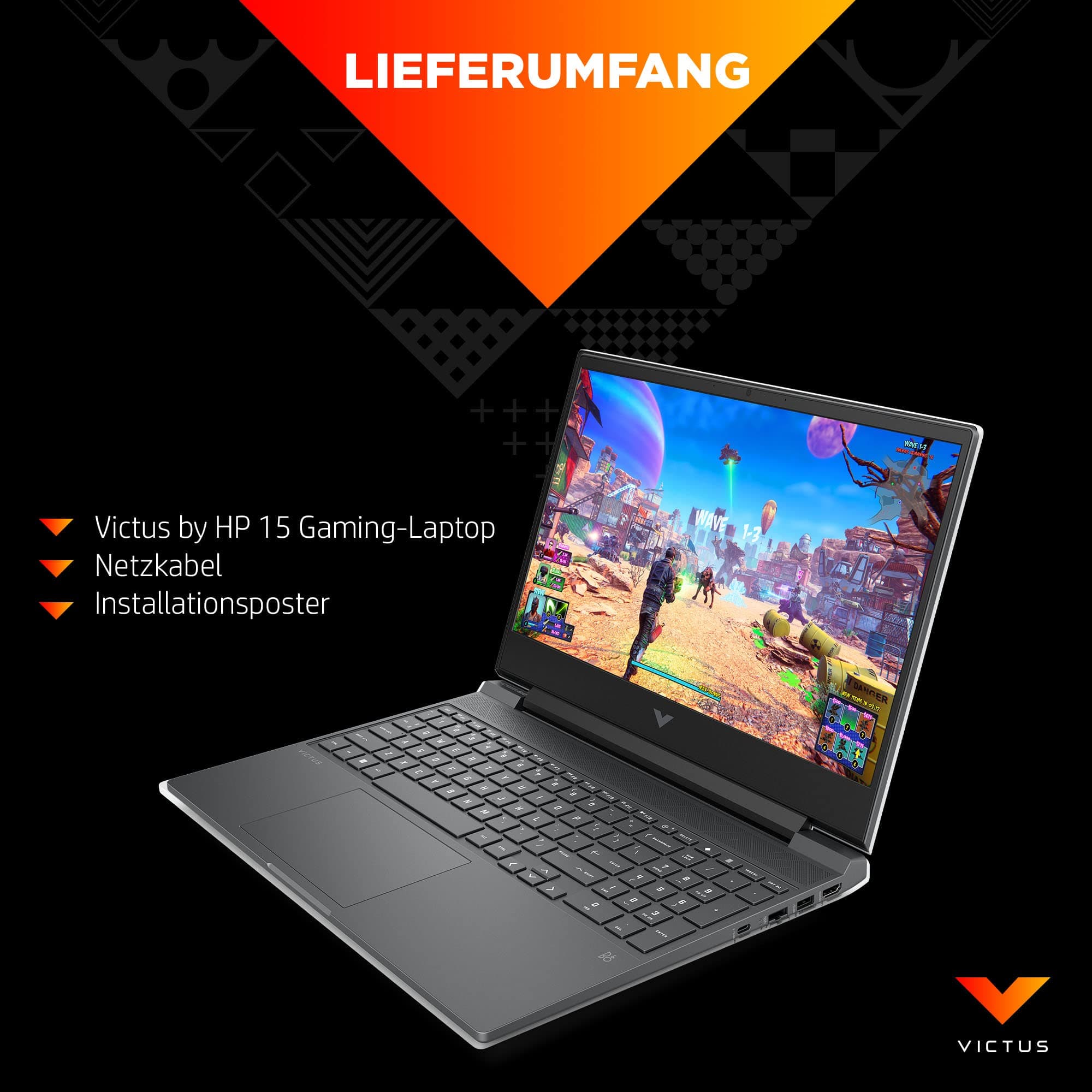 HP Victus Gaming Laptop| 15,6" FHD 144Hz Display | Intel Core i5-13500H | 16 GB DDR4 RAM | 512 GB SSD | NVIDIA GeForce RTX 4050 | Windows 11 Home | QWERTZ Tastatur | Schwarz Bild 6