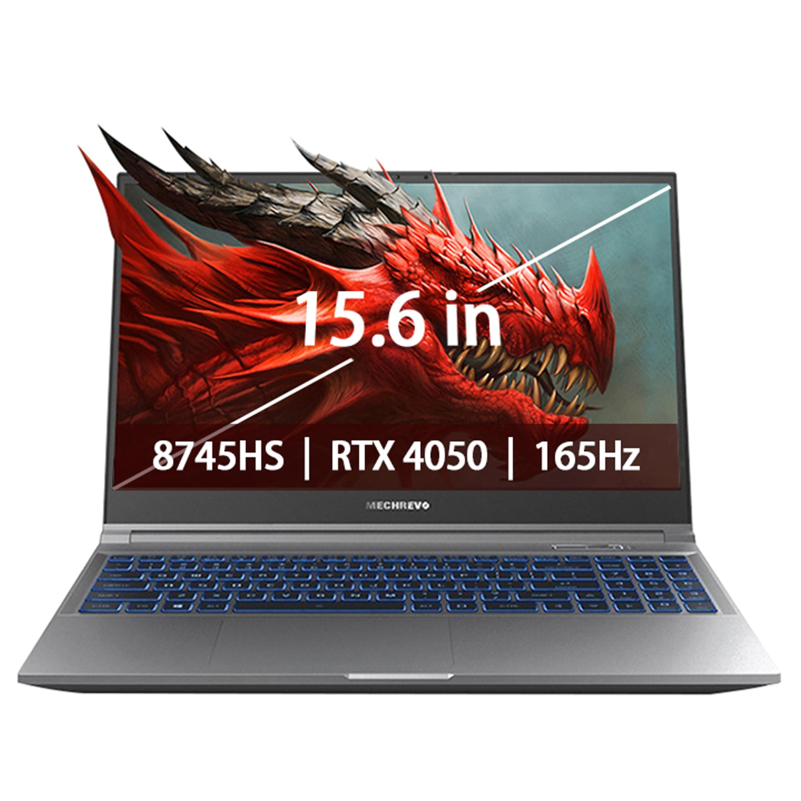 15,6-Zoll Gaming-Laptop, 165Hz IPS-Display, Ryzen 7 8745HS (bis zu 4,9 GHz), RTX 4050, 24 GB DDR5, 512 GB SSD, 500 Nit, Backlit-Tastatur, Leistungsstarkes E-Sport-Notebook für Gamer und Kreativprofis Grigio