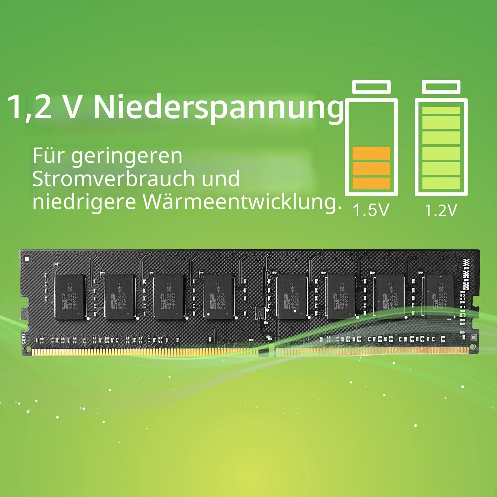 Silicon Power DDR4 16GB Kit (8GB x2) 3200MHz (PC4-25600) CL22 UDIMM 288-Pin Desktop-Speicher Bild 3