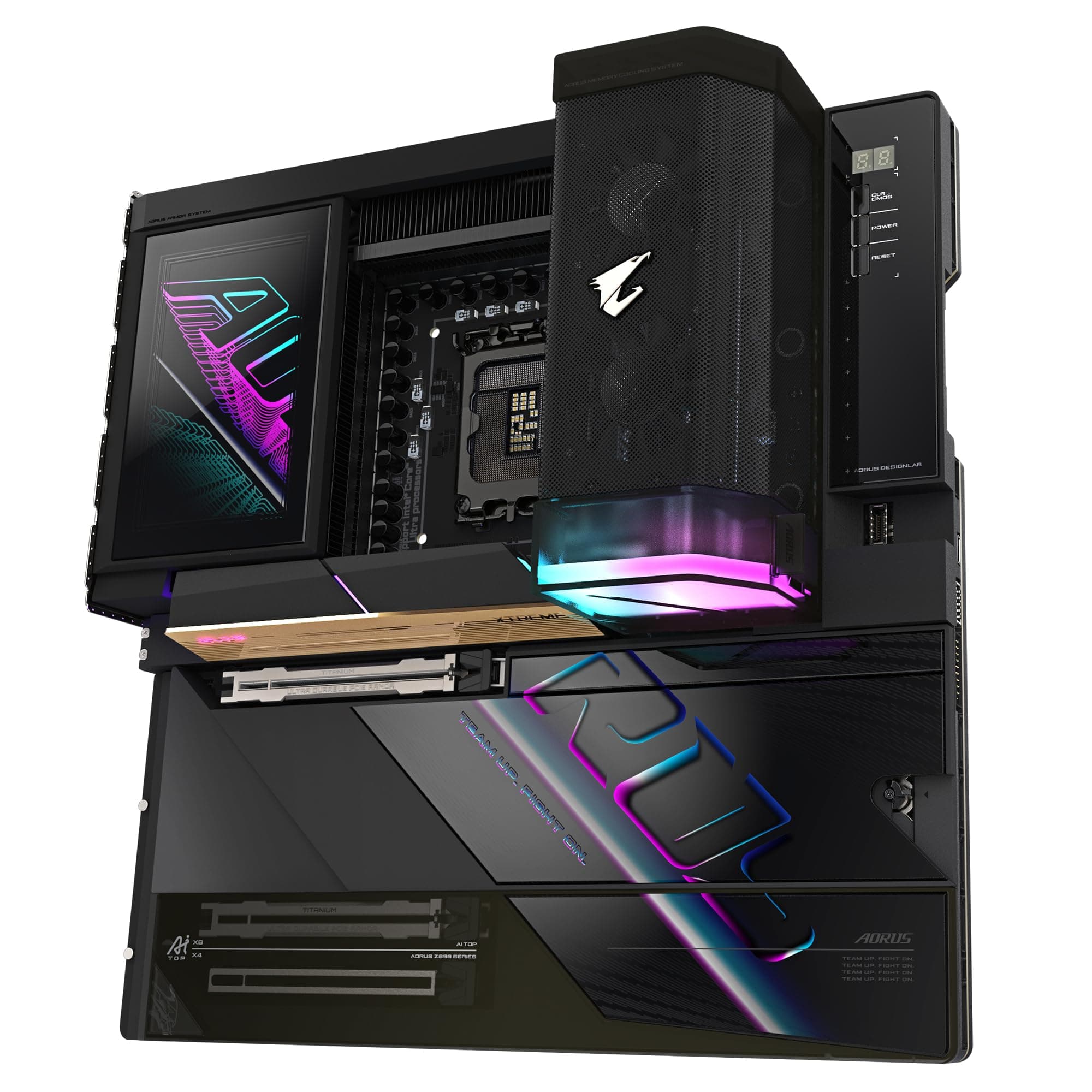 GIGABYTE Z890 AORUS Xtreme AI TOP Motherboard - Unterstützt Intel Core Ultra (Serie 2) CPUs, 22+1+2 Phasen VRM, bis zu 9500MHz DDR5 (OC), PCIe 5.0 M.2, Wi-Fi 7, Thunderbolt 5 Bild 7