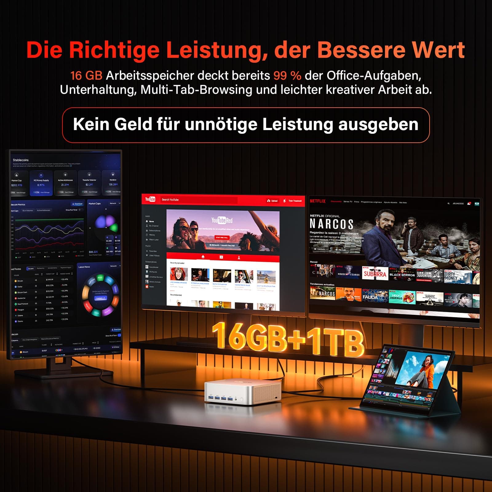 GEEKOM AI Mini PC A7 Max [2026 Edition] mit AMD Ryzen 9 7940HS | aufrüstbarem DDR5 RAM(bis zu 128GB) + 1TB SSD(Max. 4TB), Leise Mini PC mit Windows 11 Pro | 4 Modus | SD-Slot | 8K | 3 Jahre Garantie Sliber(A7Max) Bild 6