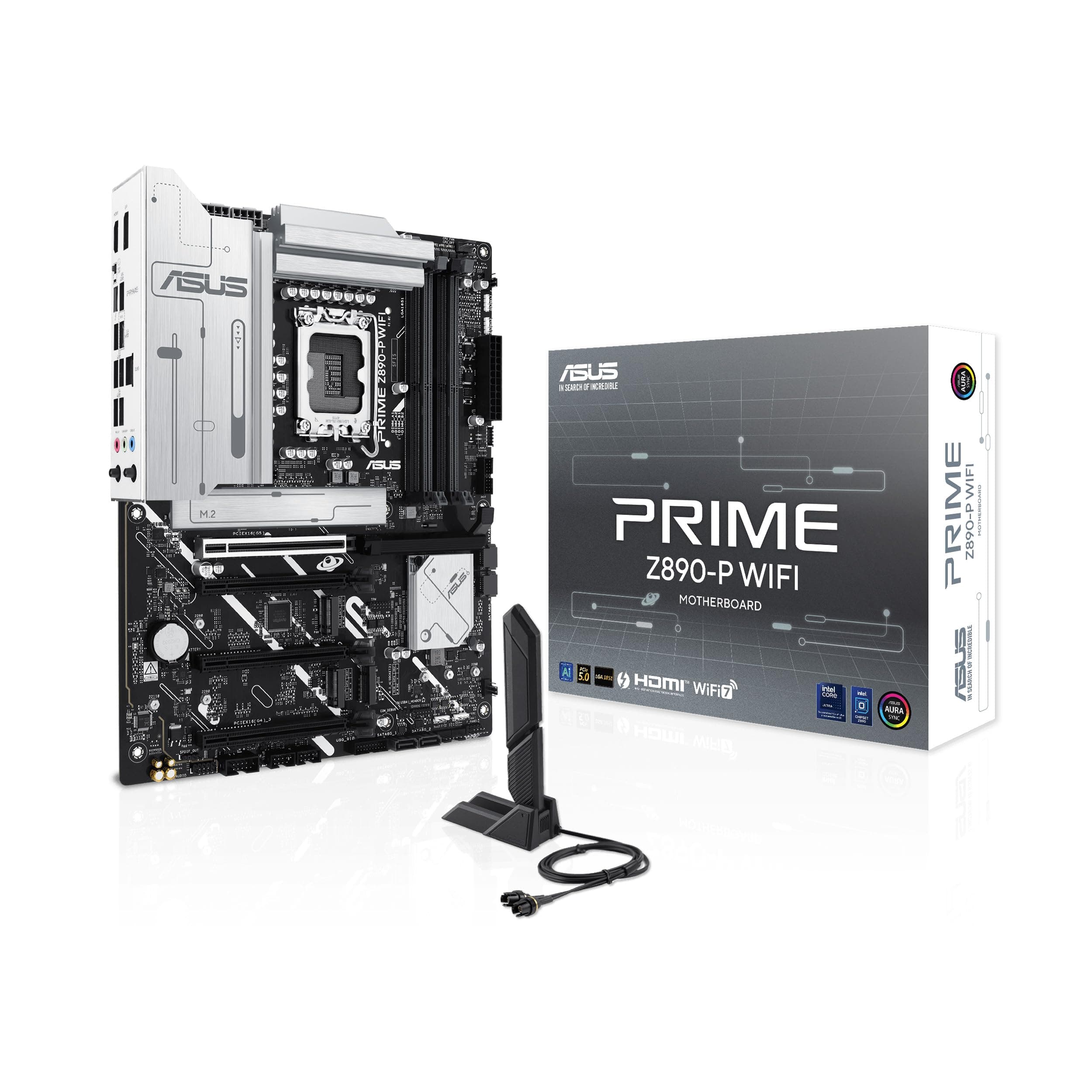 ASUS Prime Z890-P WiFi Gaming Mainboard Sockel Intel LGA1851 (ATX, DDR5, PCIe 5.0, 4X M.2, DisplayPort, HDMI, Advanced AI, Aura Sync, WiFi 7, PCIe Slot Q-Release) Bild 2