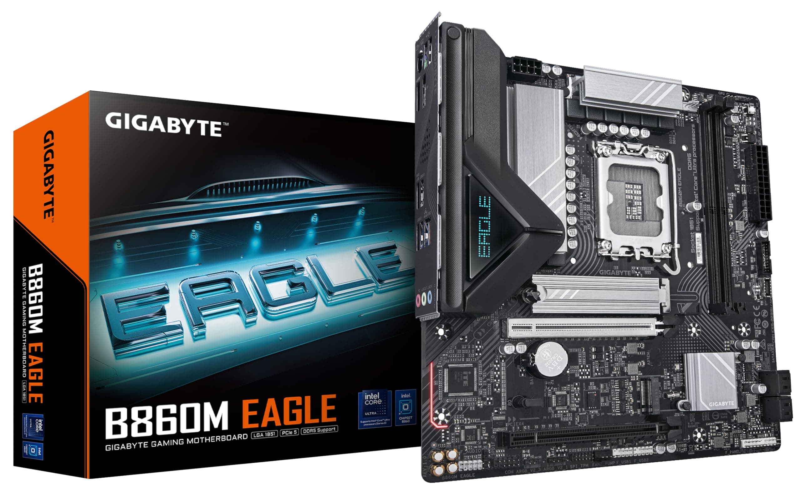 GIGABYTE B860M Eagle Mainboard - Intel Core Ultra CPUs, 6+1+2+1 Phasen VRM, bis zu 9066MHz DDR5, 1xPCIe 5.0 + 1xPCIe 4.0 M.2, 2,5 GbE LAN, USB 3.2 Gen 1 Bild 2