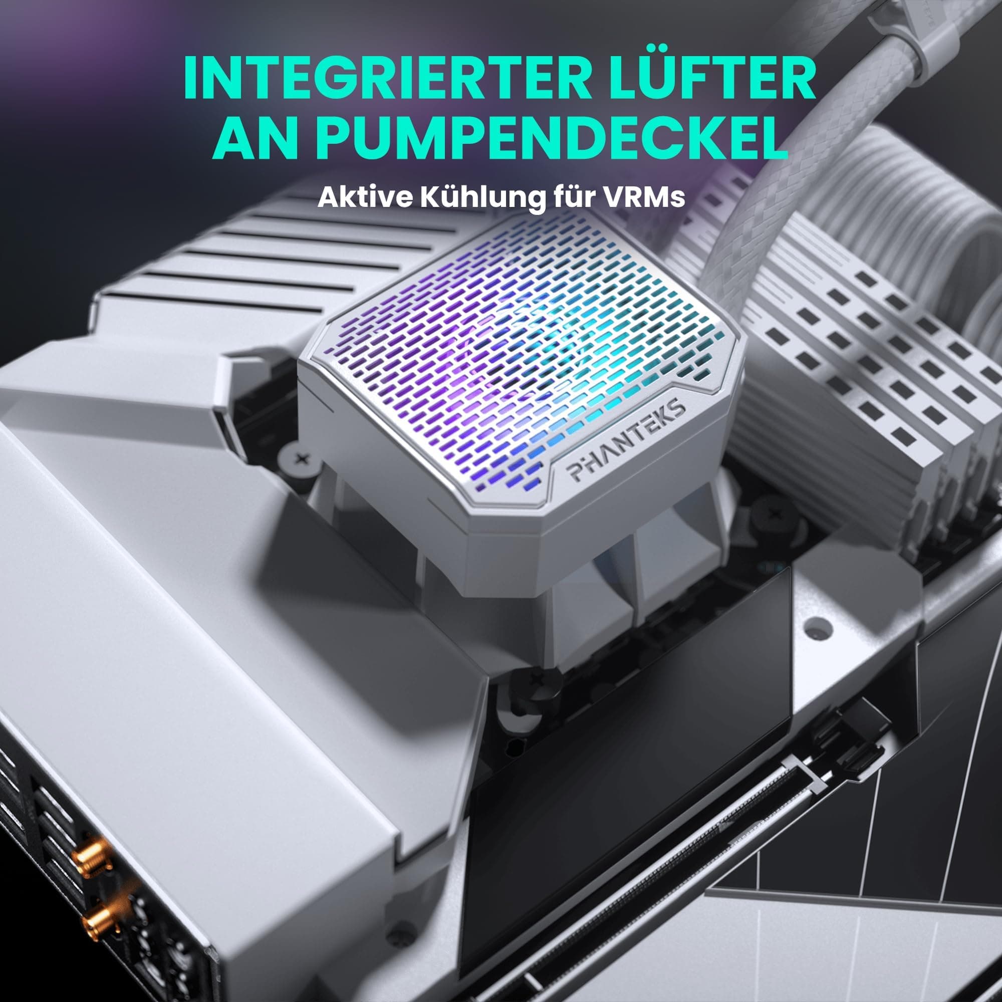 PHANTEKS Glacier One 360M25 Gen2 AiO Wasserkühlung Weiß – 360mm Radiator, 3x M25 Gen2 D-RGB Lüfter, leise Pumpe mit 20 dB(A), VRM Lüfter, PWM, optimierter Airflow, langlebige Schläuche, RGB-Steuerung Bild 7