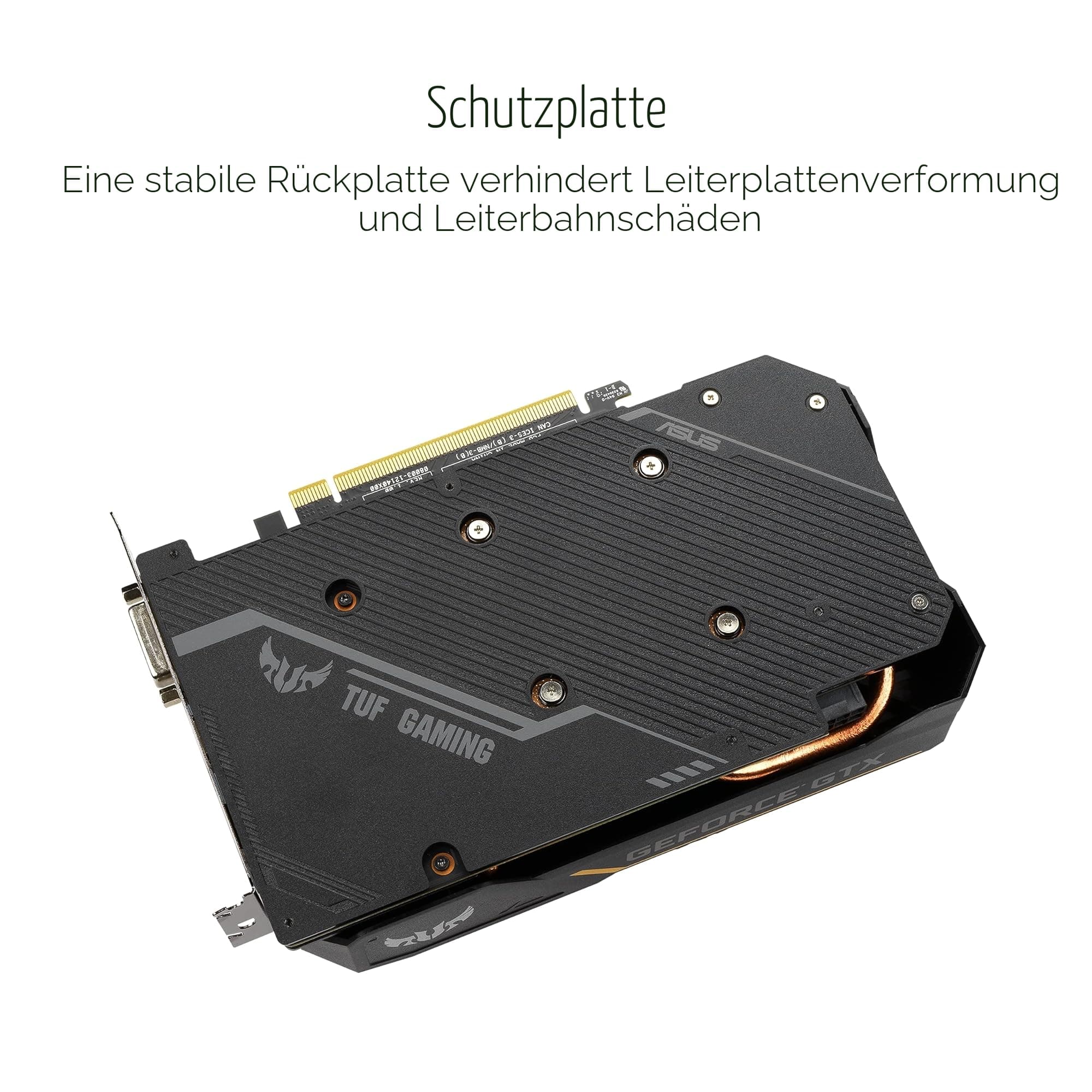 ASUS TUF NVIDIA GeForce GTX 1660 TI 6G OC Edition Gaming Grafikkarte (PCIe 3.0, 6GB GDDR6 Speicher, HDMI 2.0b, DIsplayPort 1.4, Nvidia Turing, TUF-GTX1660TI-O6G-Evo-Gaming) Schwarz Bild 5