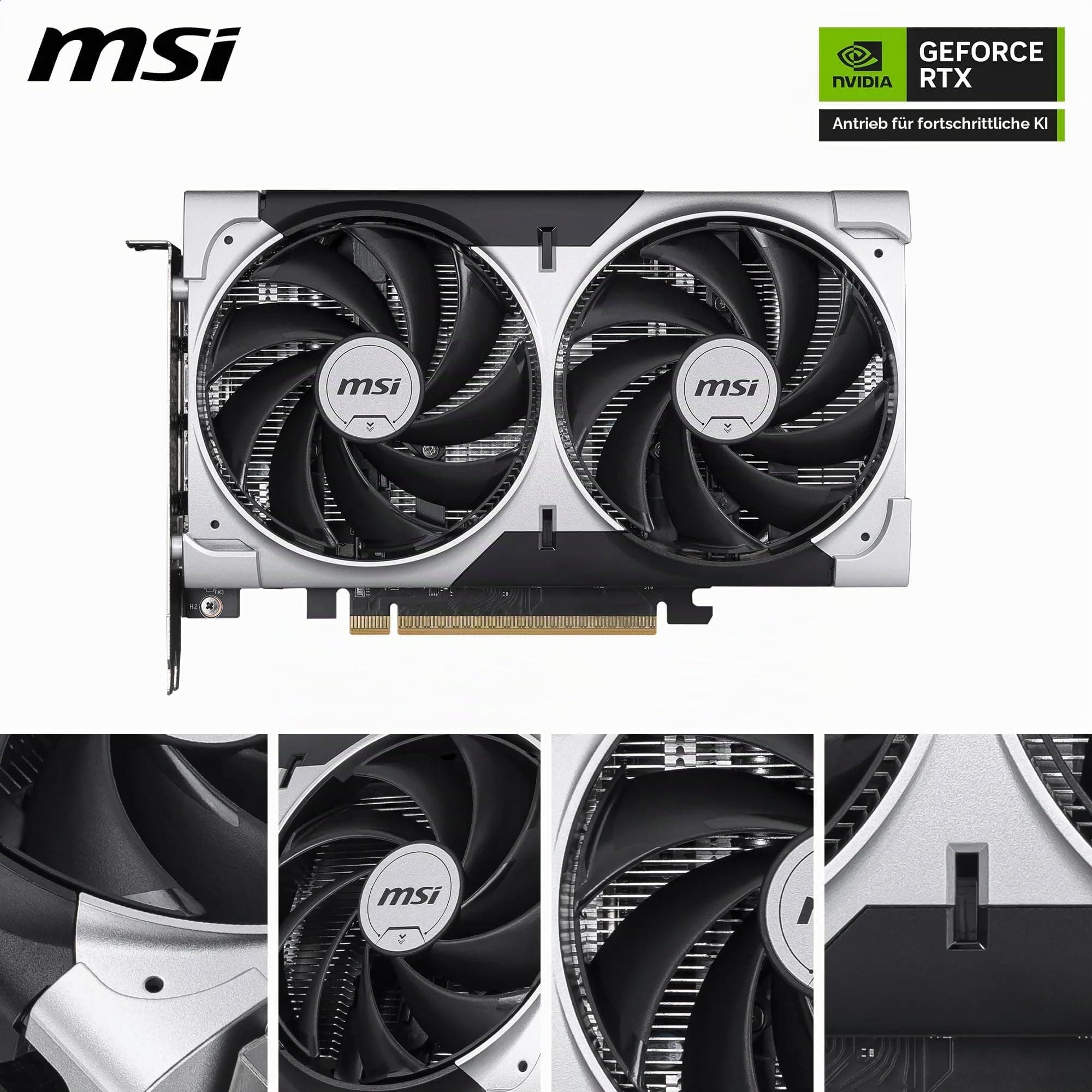 MSI GeForce RTX 5050 8G Ventus 2X OC - 8GB GDDR6 (20Gbps/128-bit), PCIe 5, Boost: 2602 Hz, HDMI 2.1b, DisplayPort 2.1b Bild 3