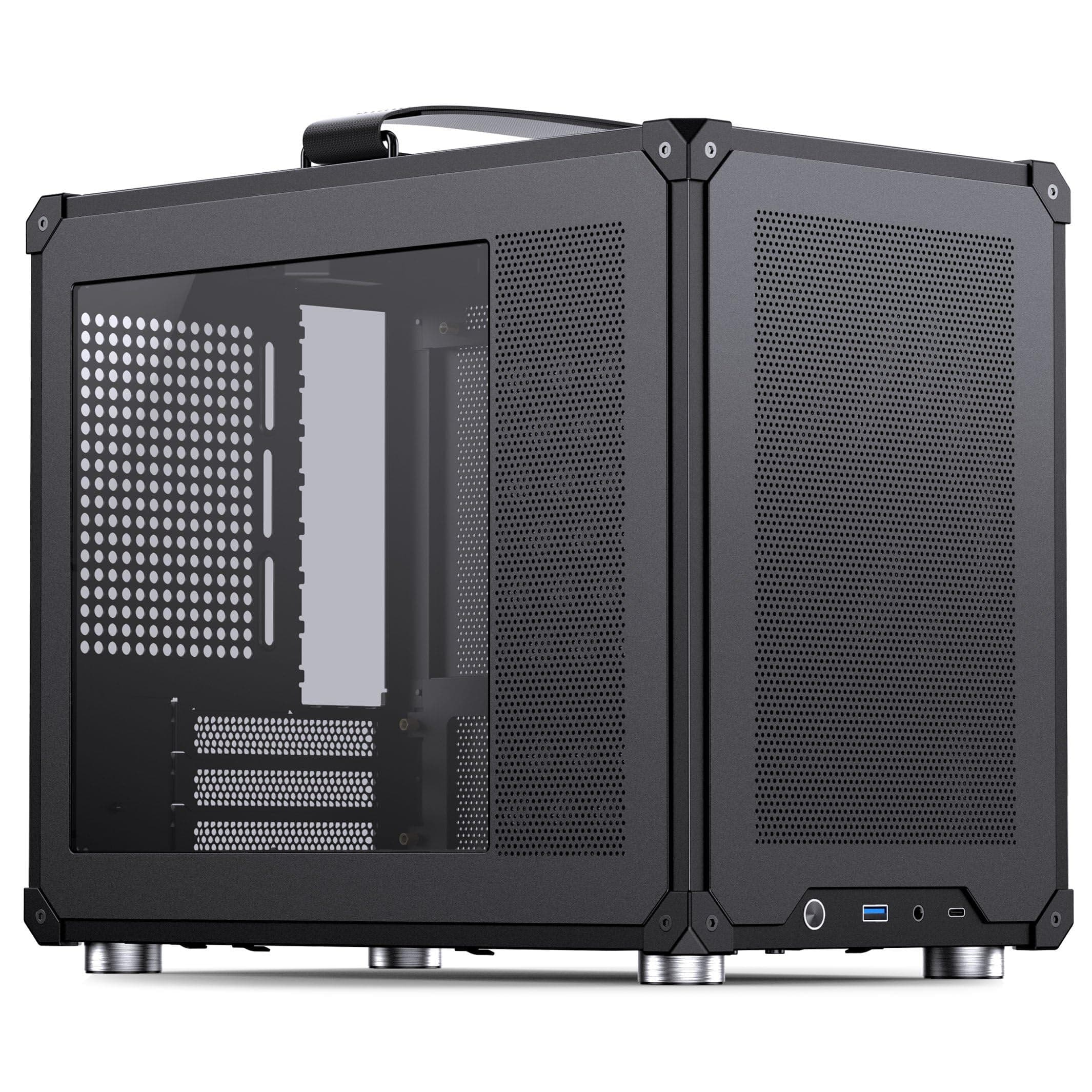 Jonsbo C6 MAX PC-Gehäuse Schwarz – kompaktes mATX Case mit Tragegriff, Airflow-Mesh, Platz für GPU bis 335mm, CPU-Kühler bis 170mm, 5 Lüfterplätze Bild 2
