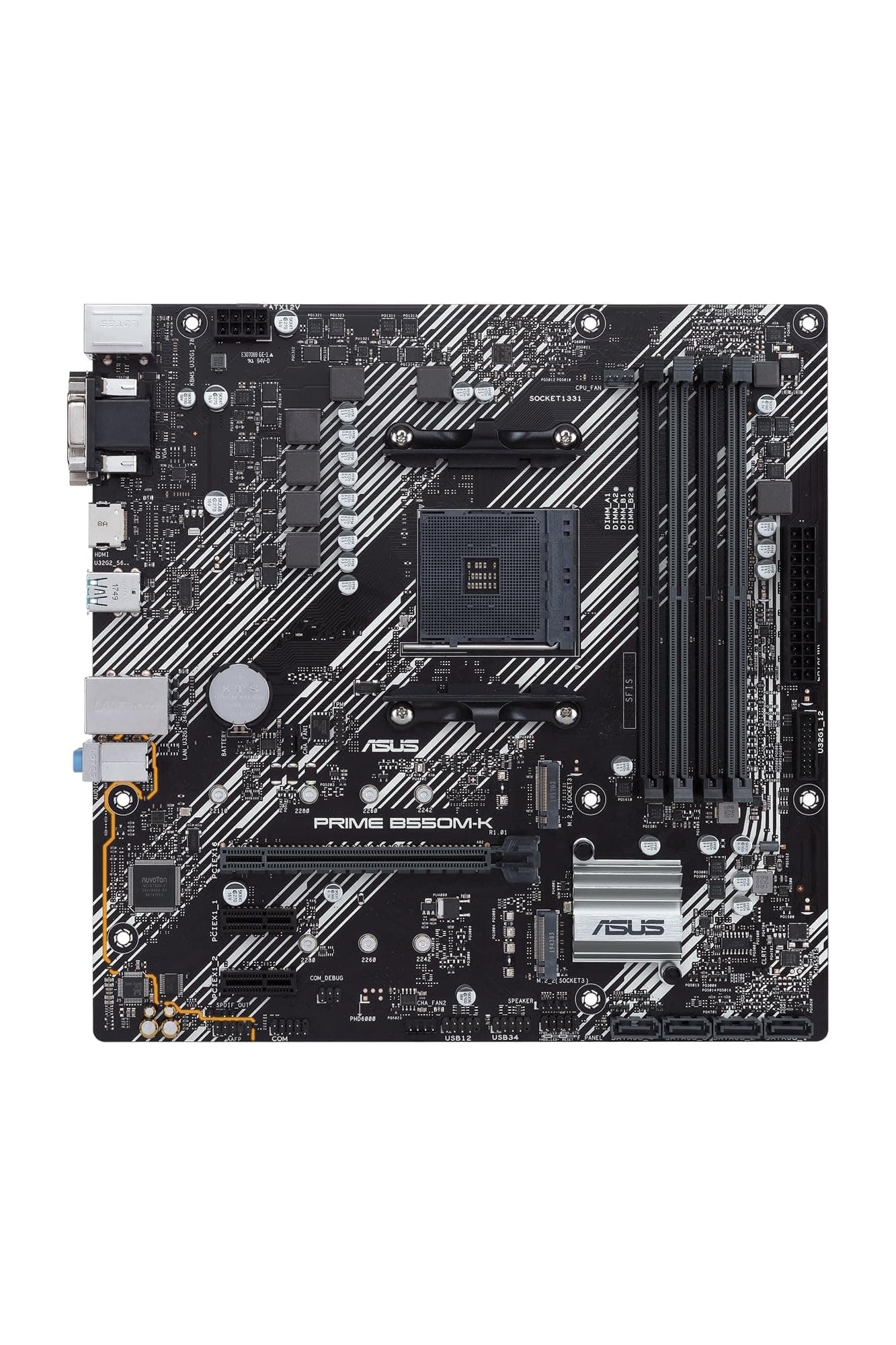 ASUS Prime B550M-K Gaming Mainboard Sockel AM4 (Micro ATX, Ryzen, PCIe 4.0, 2X M.2-Steckplätze, SATA 6Gbit/s, USB 3.2 Gen 2 Typ-A) Bild 3