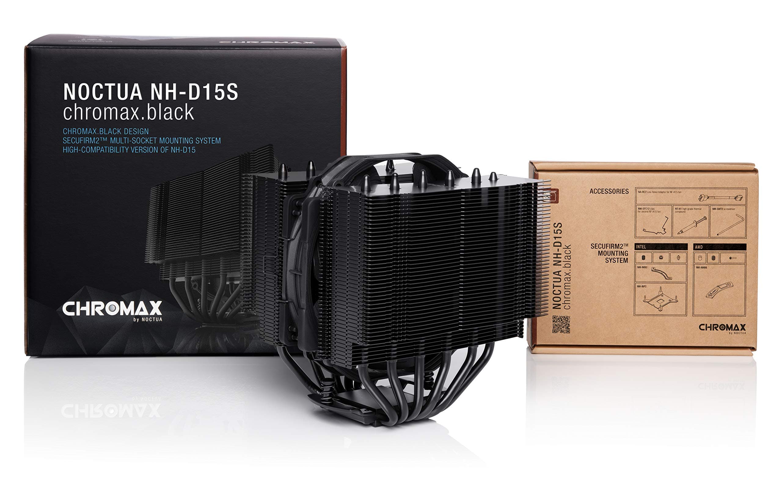 Noctua NH-D15S chromax.black, Premium CPU-Kühler mit NF-A15 PWM 140mm Lüfter (Schwarz) Bild 7