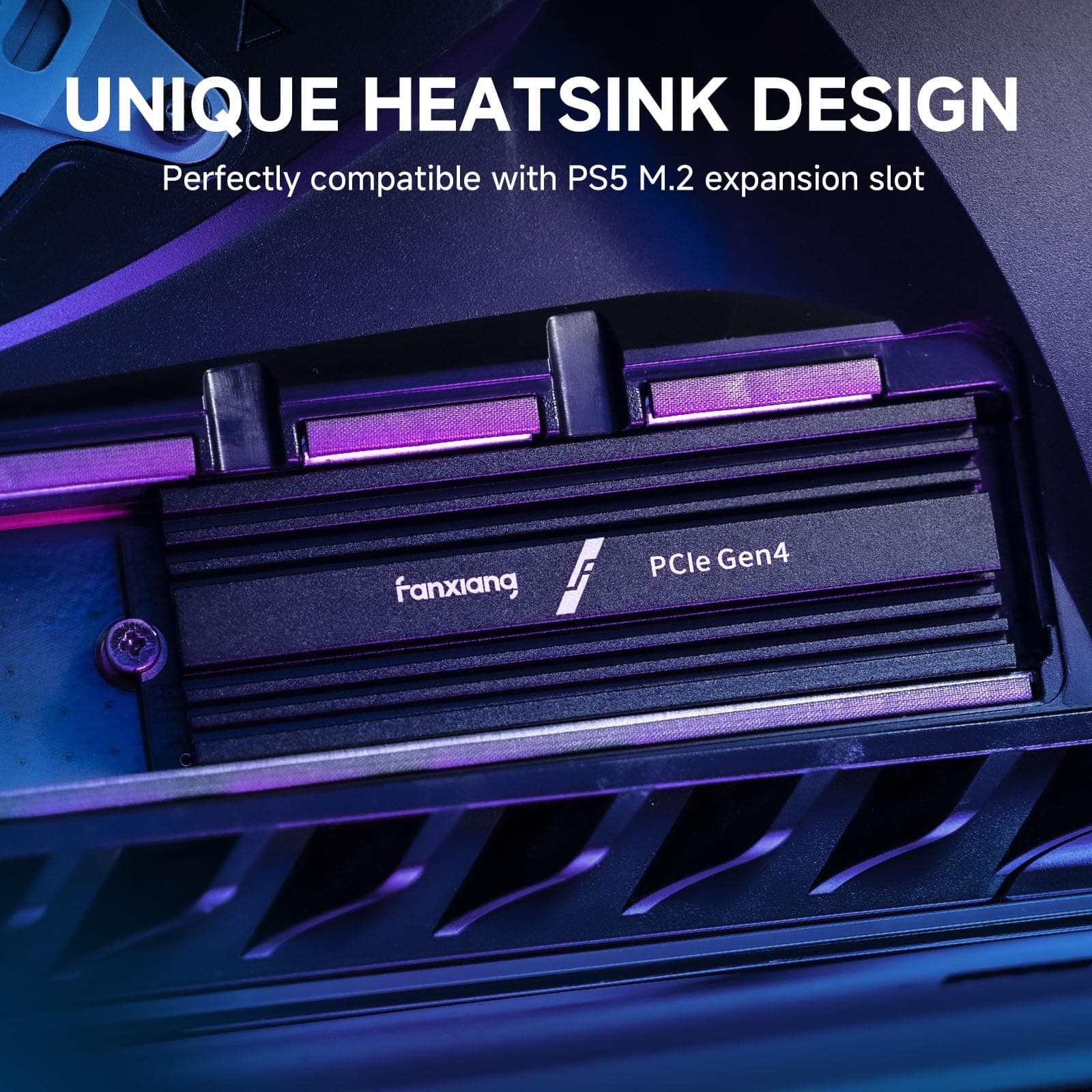 fanxiang NVMe SSD 1TB mit Heatsink, M.2 PCIe Gen4x4 Gaming Solid State Laufwerk mit SLC Cache, 7100MB/s Lesen, 3900 MB/s Schreiben, Interne Festplatte für PC PS5 Laptop Datenübertragung S880ER Bild 7