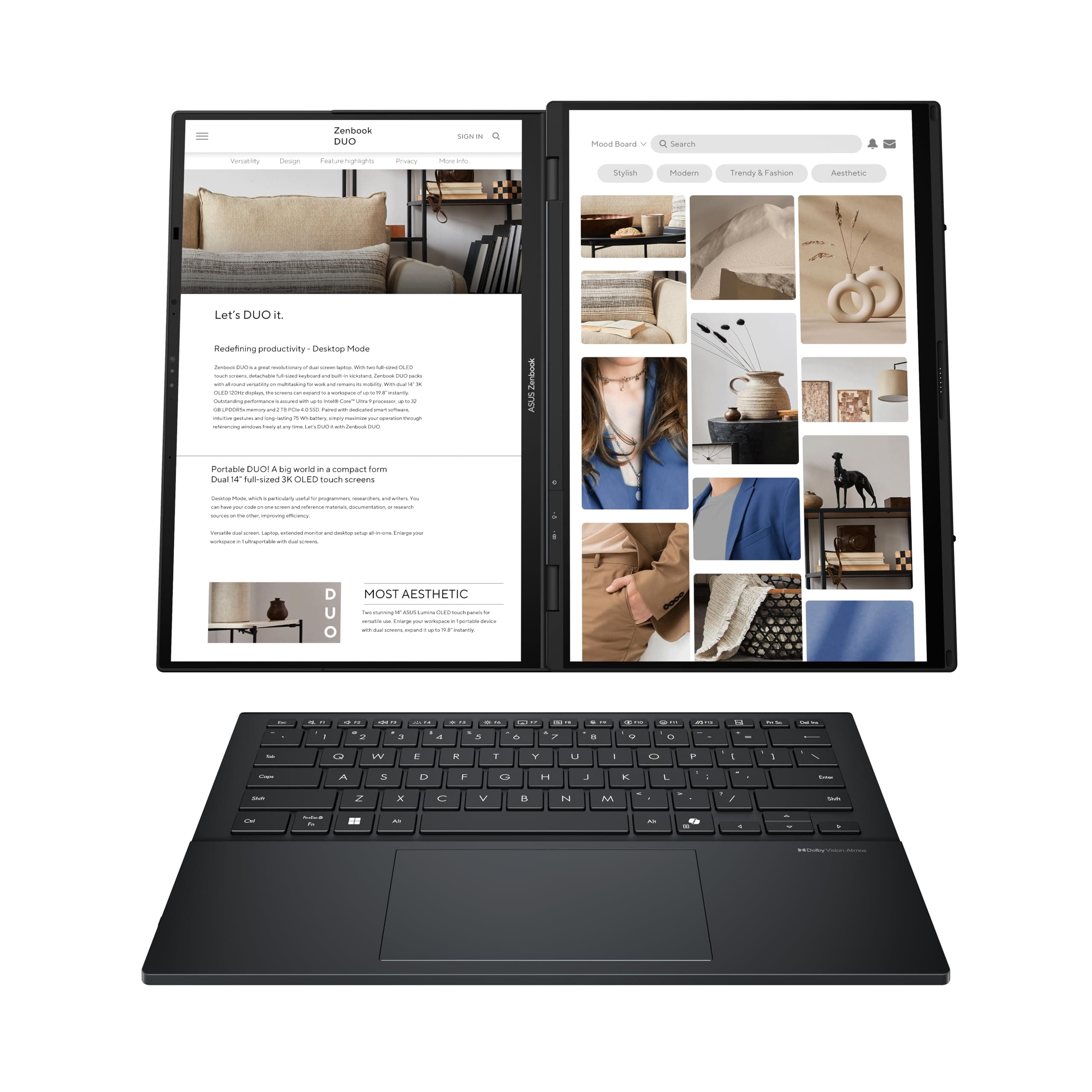 ASUS Zenbook Duo UX8406CA Laptop | 14" WUXGA 16:10 OLED Touch Display | Intel Core Ultra 9 285H | 16GB RAM | 1TB SSD | Intel Arc | Win11 Home | QWERTZ | Inkwell Gray Intel Core Ultra 9 285H 16GB RAM / 1TB SSD Bild 3