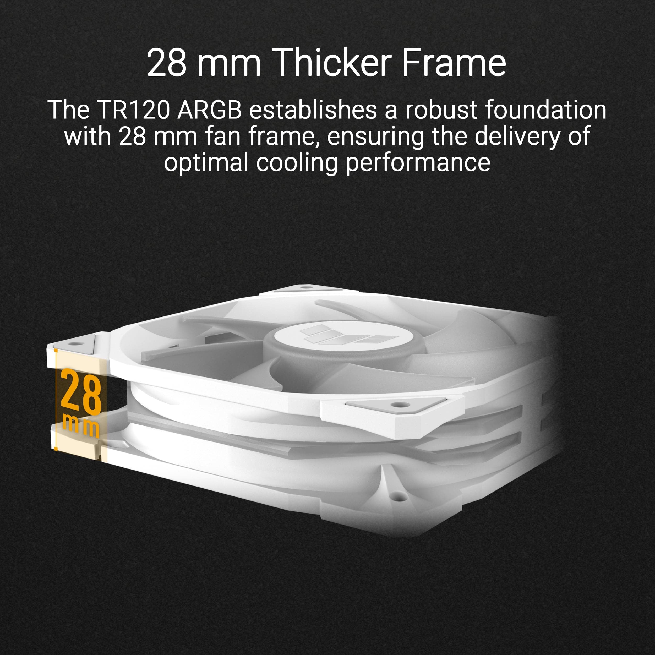 ASUS TUF Gaming TR120 ARGB Standard Blade White Gehäuselüfter Single Pack (120mm PWM PC Lüfter, 2000 RPM, 3,3 mm H2O, 77,4 CFM Luftstrom, 16 einzeln adressierbare RGB-LEDs, weiß) Bild 3