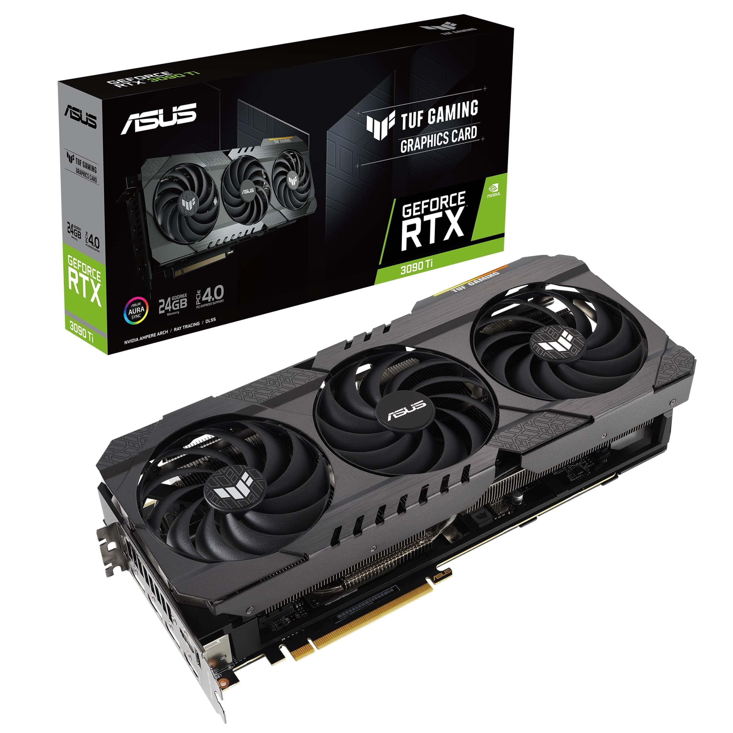 ASUS TUF GeForce RTX 3090 Ti 24GB GDDR6X Gaming Grafikkarte (Nvidia Ampere, PCIe 4.0, DLSS, Raytracing, GDDR6X Speicher, 2X HDMI 2.1, 3X DisplayPort 1.4a, TUF-RTX3090TI-24G-GAMING), 90YV0HC3-M0NA00