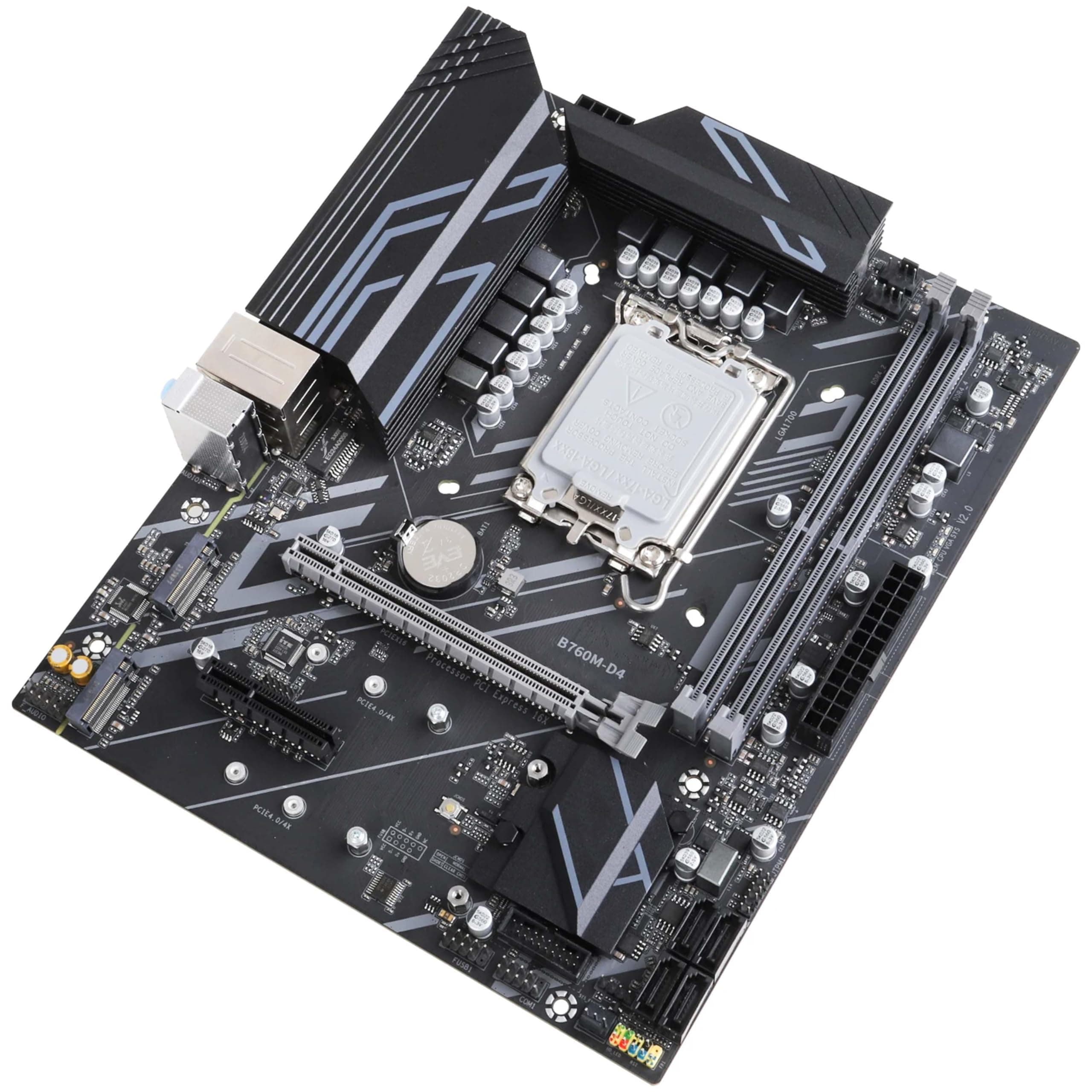 Simpletek - Mainboard kompatibel B760M-D4 LGA 1700 Micro-ATX Chipsatz B760 | 2X DDR4 MAX 64GB | 4xSATA3.0 6Gbps | VGA HDMI Displayport